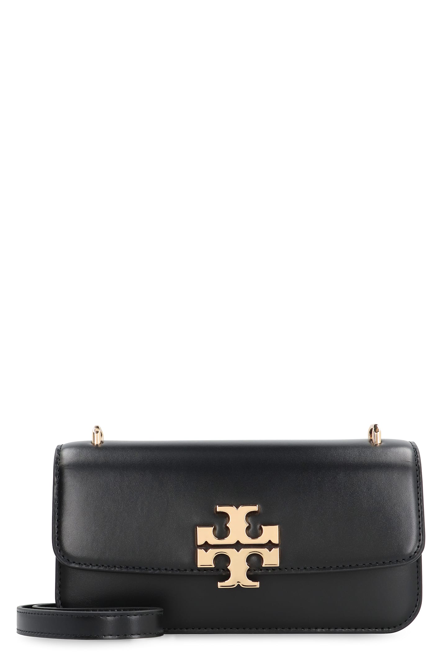 Shop Tory Burch Eleanor Leather Crossbody Bag In Black