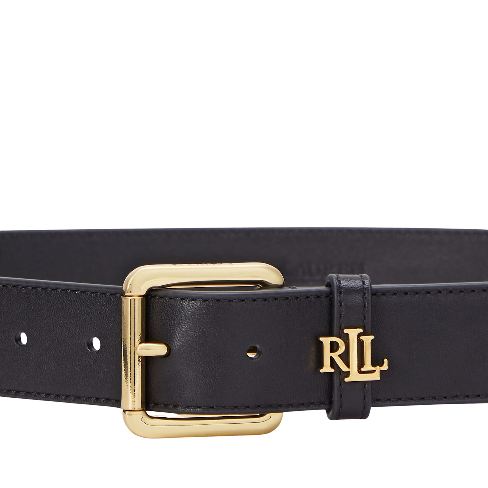 Ralph Lauren Logo Keeper Belt Medium In Black