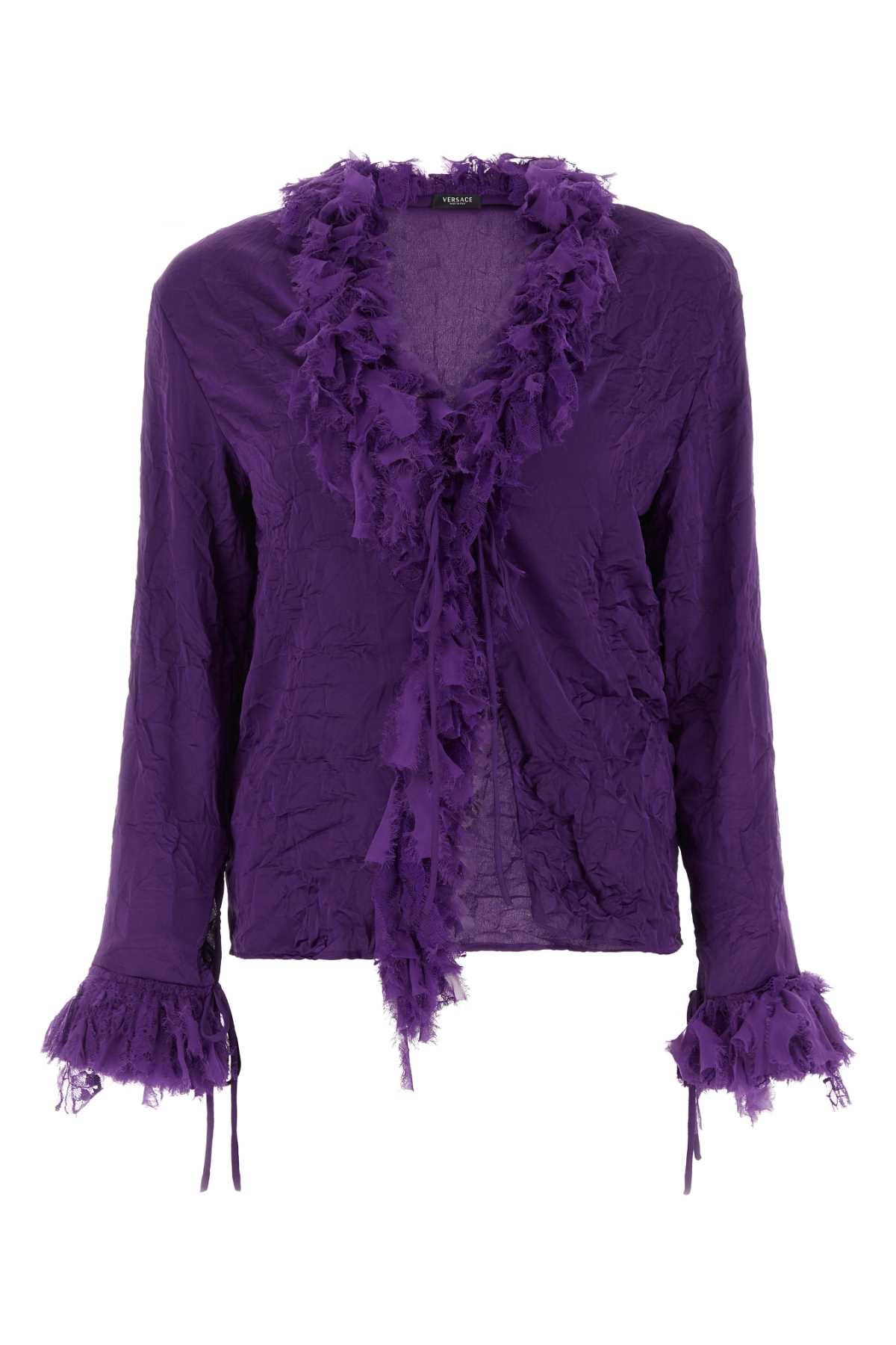 Versace Purple Polyester Blouse In Brightdarkorchid