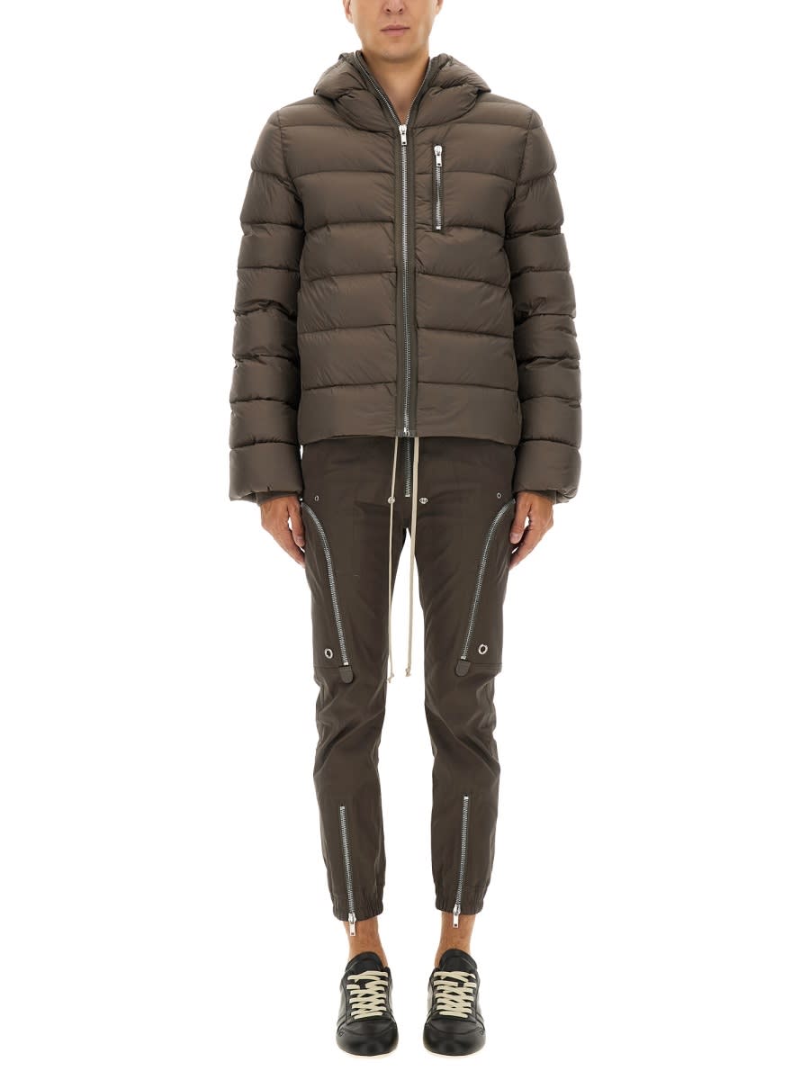 Rick Owens Gimp Padded Down Jacket In Re-nylon In Brown