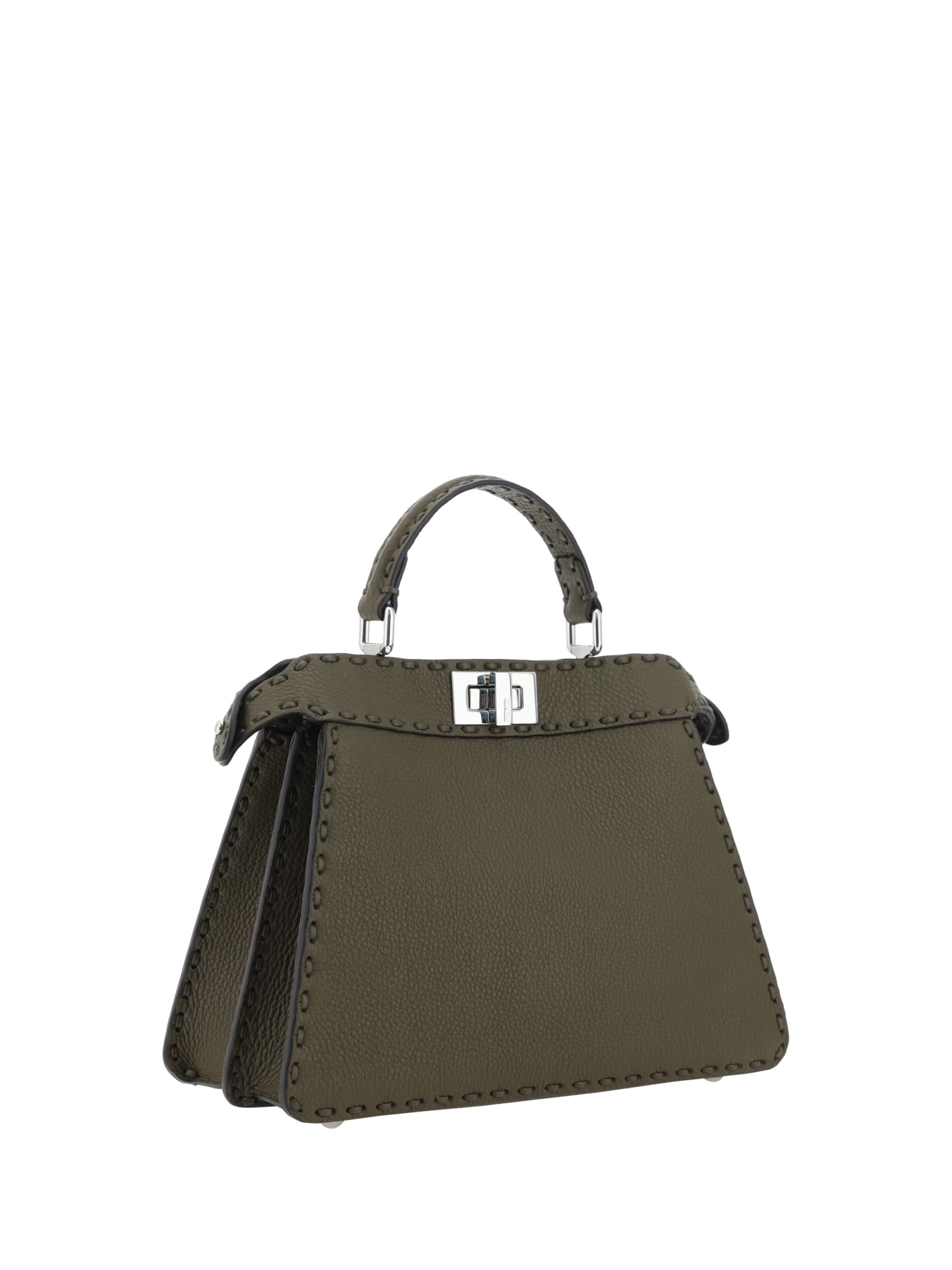 Shop Fendi Peekaboo Handbag In Brown