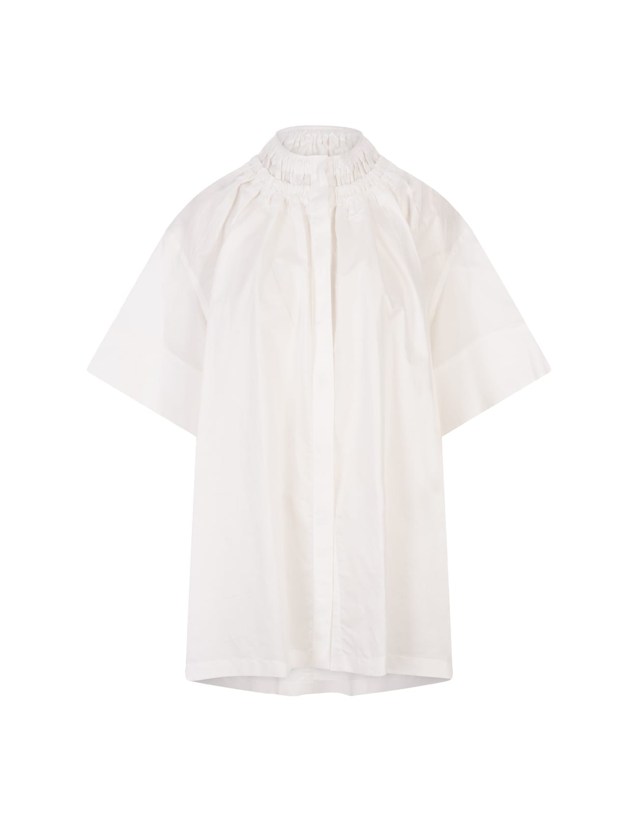 Shop Jil Sander White Shirt With Gathering On The Neck