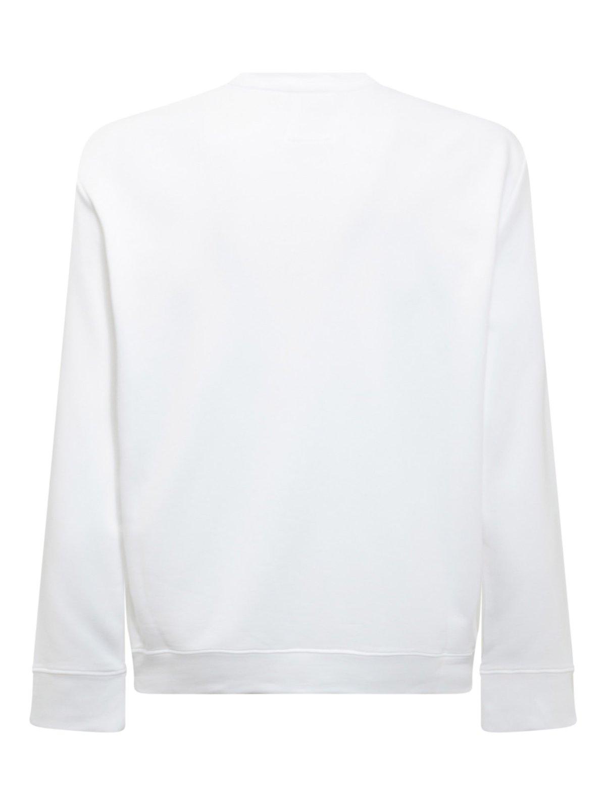 Shop Emporio Armani Logo Print Long-sleeved Sweatshirt In White