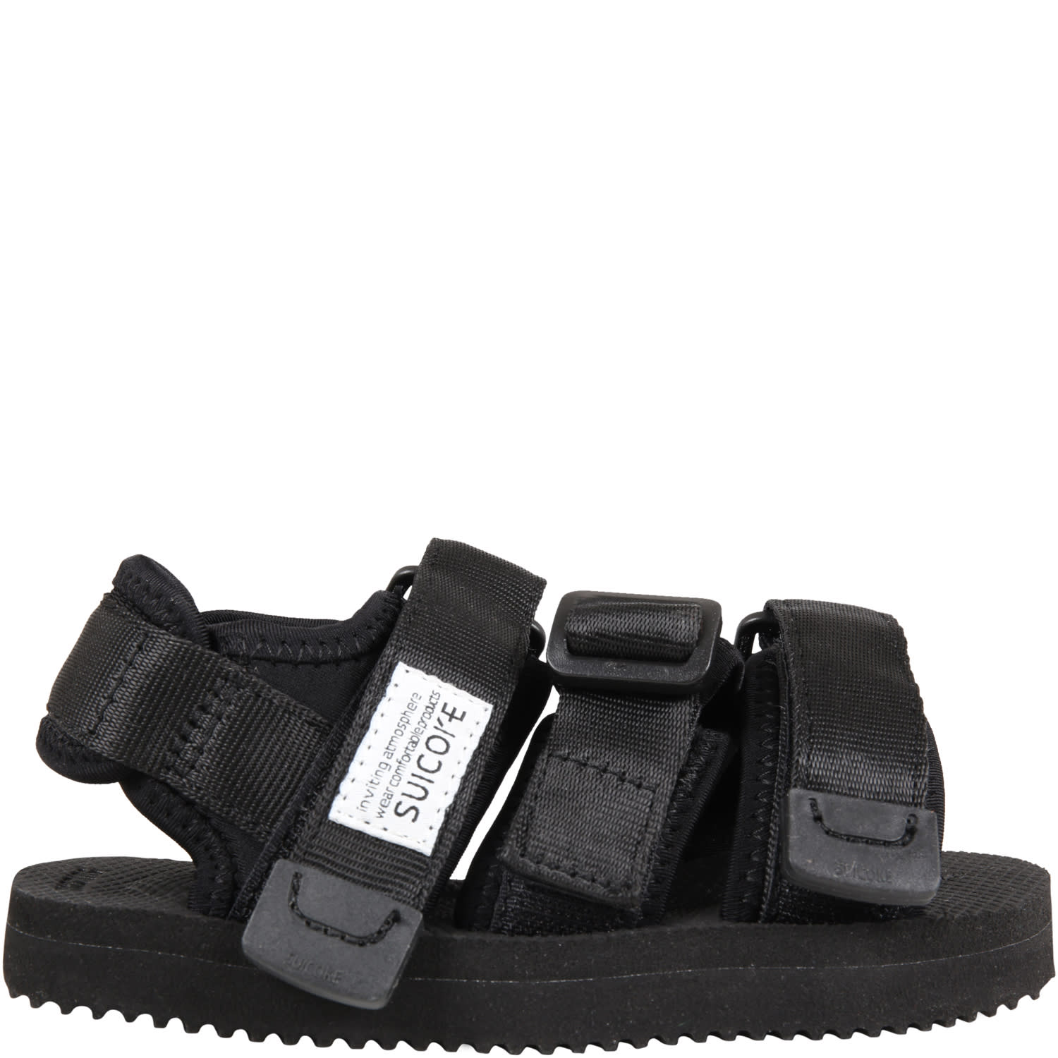 Click to view more detailed imagery on our partner's website Suicoke Black Kisee Sandals For Kids With Logo