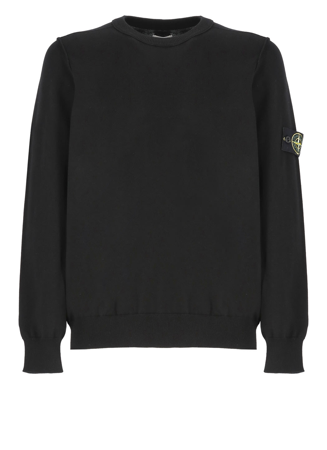 Shop Stone Island Cotton Sweater In Black