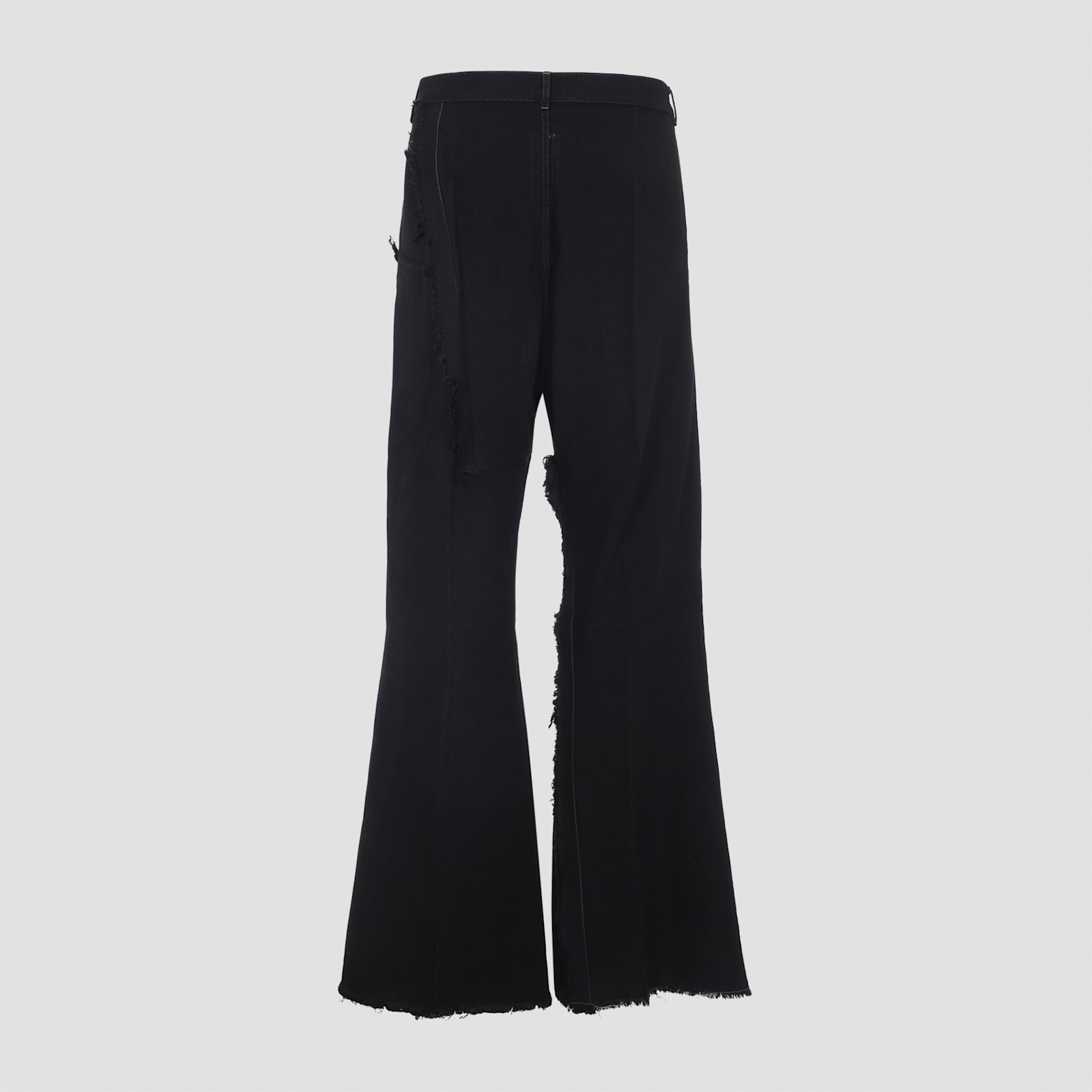 Rick Owens Casual Trousers With Frayed Detailing And Pockets In Black