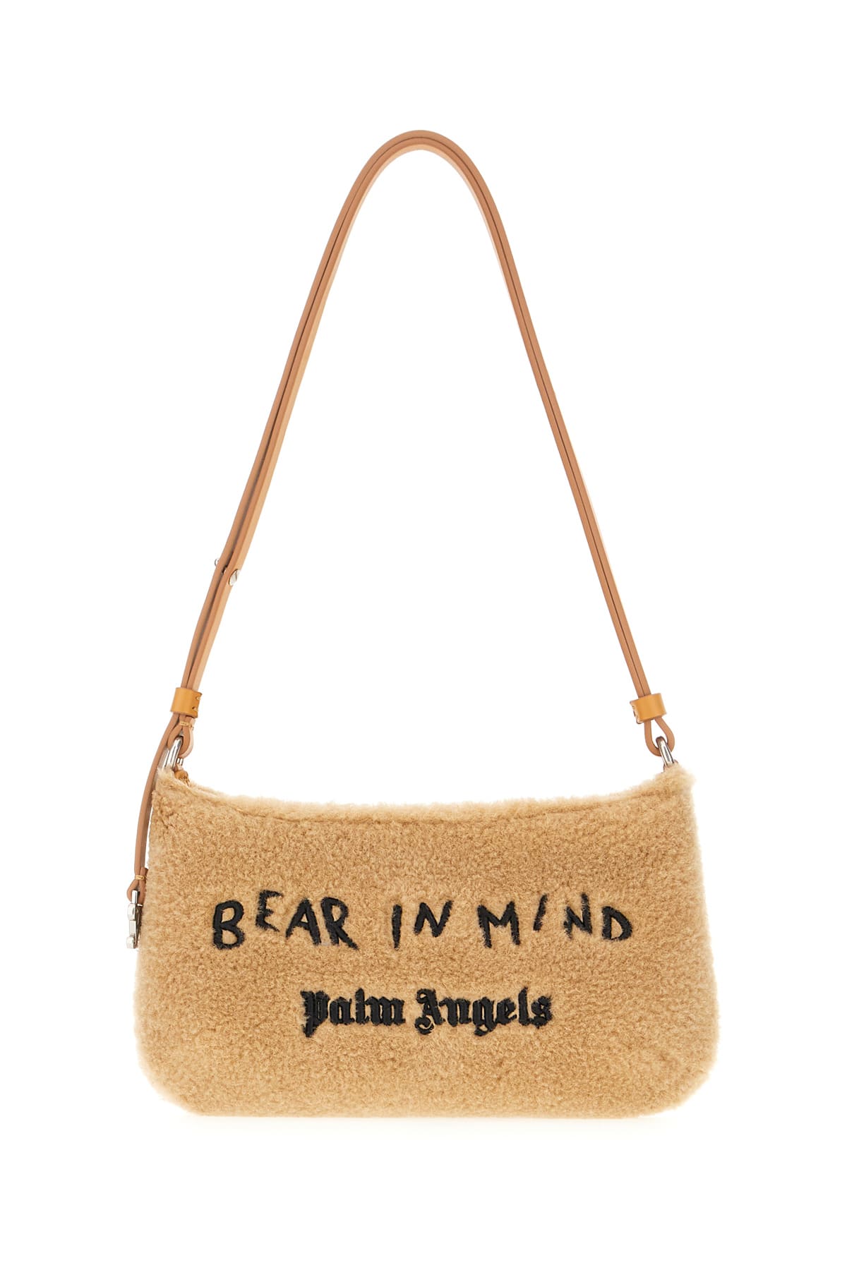 Palm Angels Beige Polyester Giorgina Shoulder Bag In Brown Black