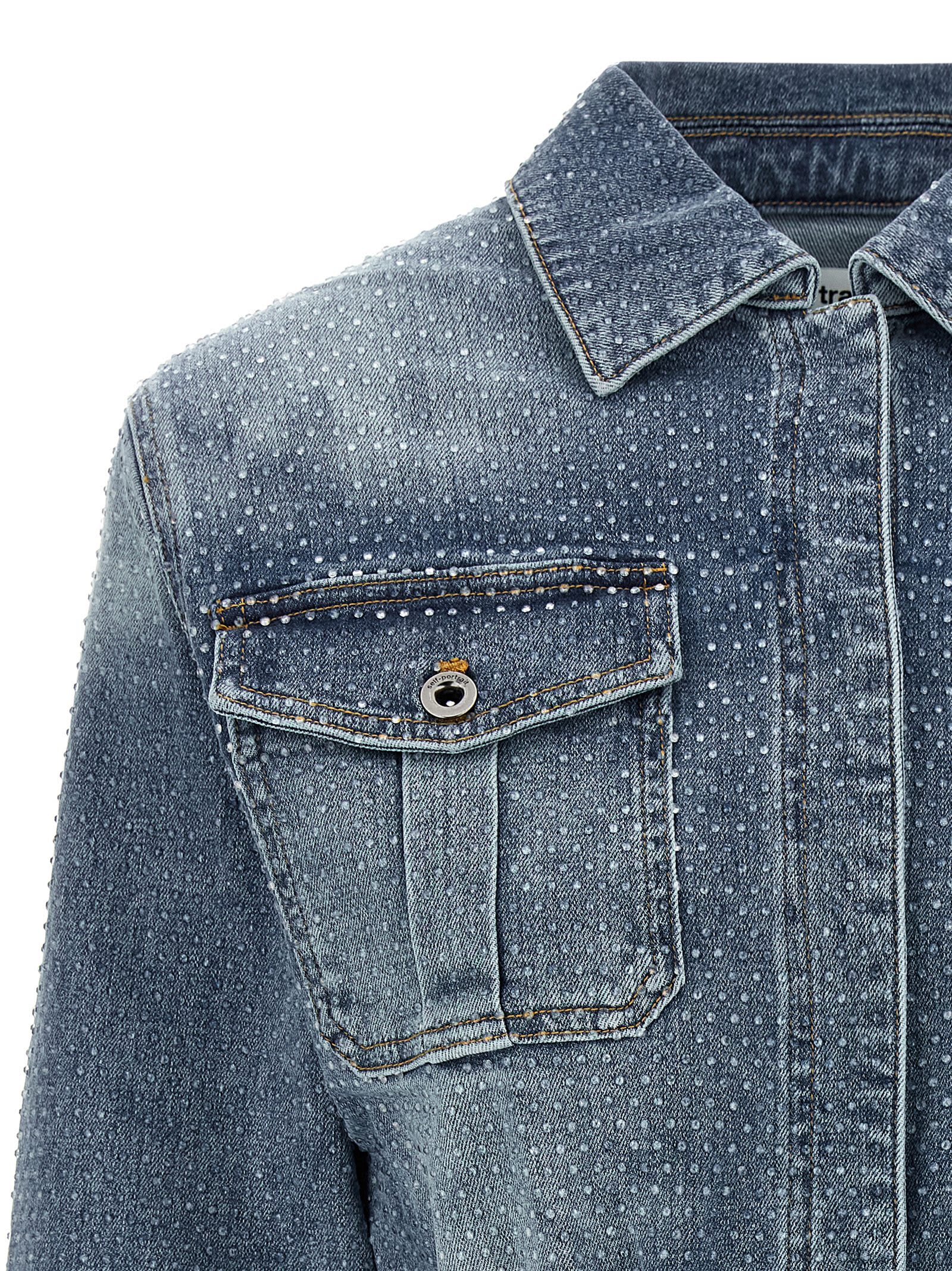 Self-portrait Rhinestone Denim Jewelry Blue In Blue