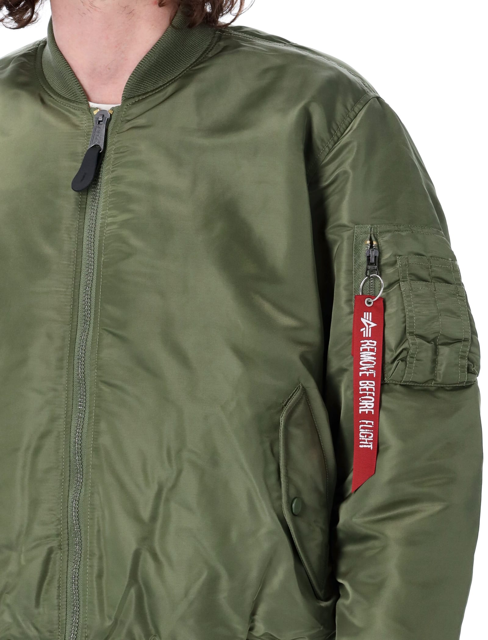 Shop Alpha Industries Ma-1 Reversible Bomber In Sage Green