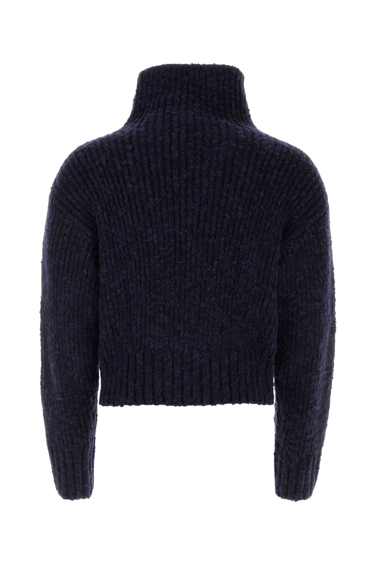 Shop Ami Alexandre Mattiussi Midnight Blue Wool Blend Sweater In Nightblue