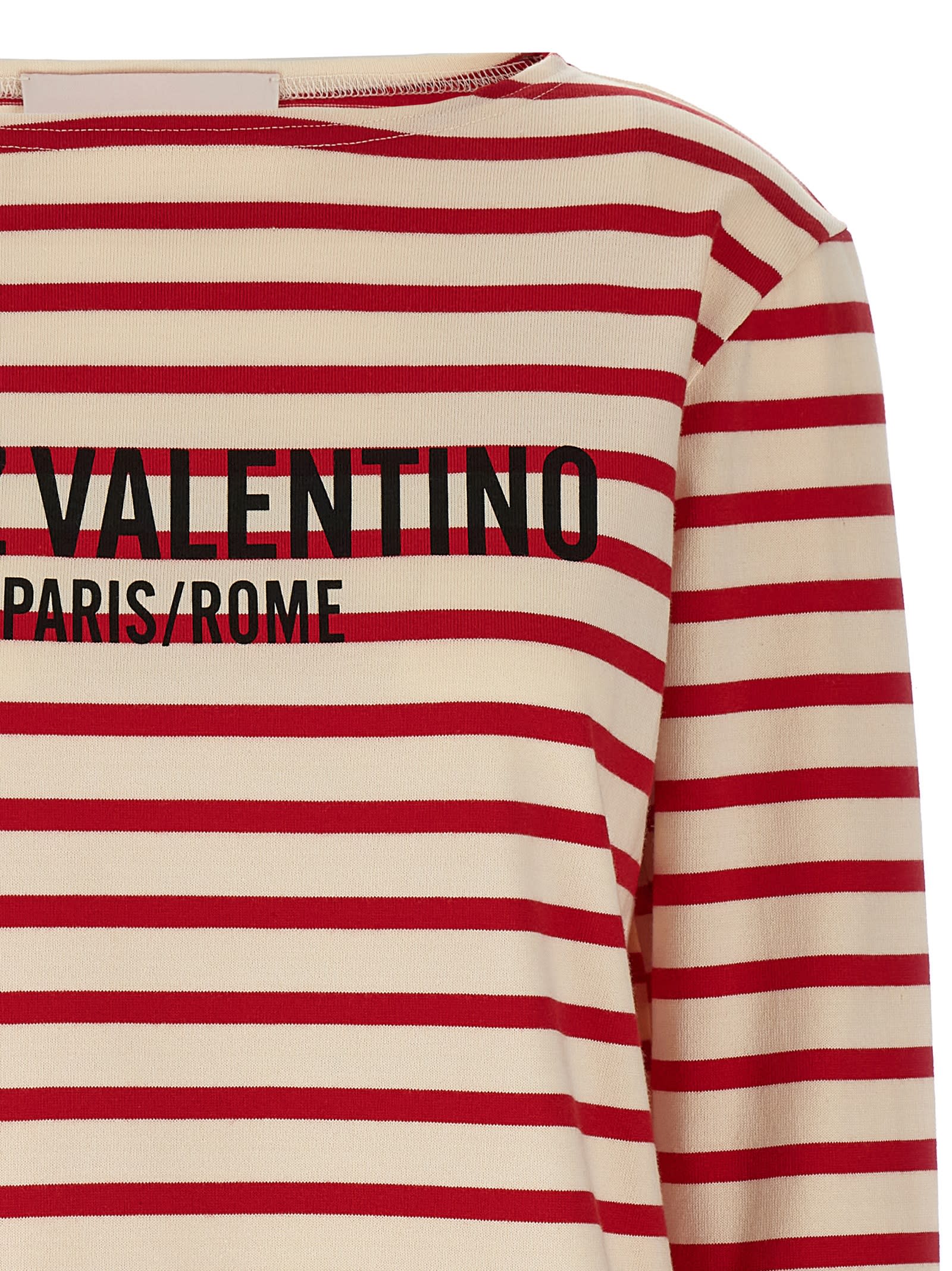 Valentino Garavani Striped Cotton Jersey T-shirt In Multi