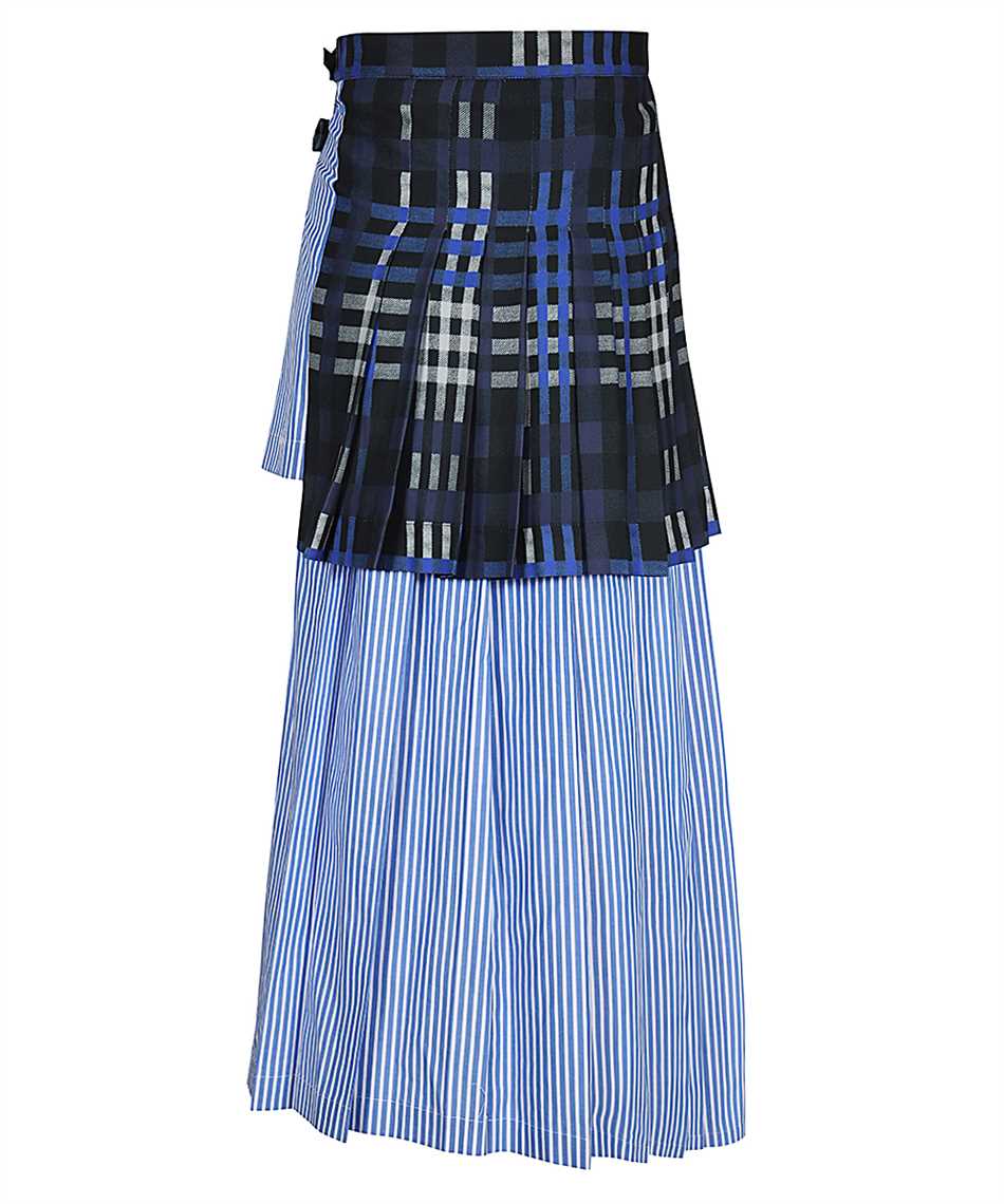 Msgm High-waist Mix-printed Layered Midi Skirt In Blue