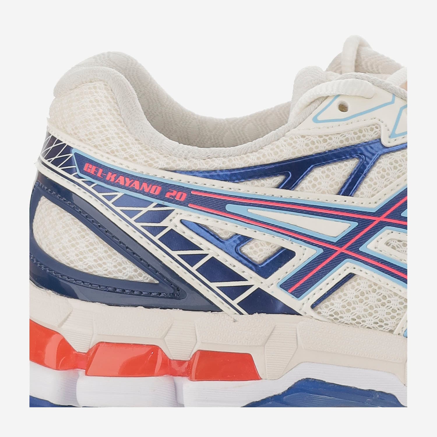 Asics Round Toe Low-top Sneakers In Cream/deep Marine