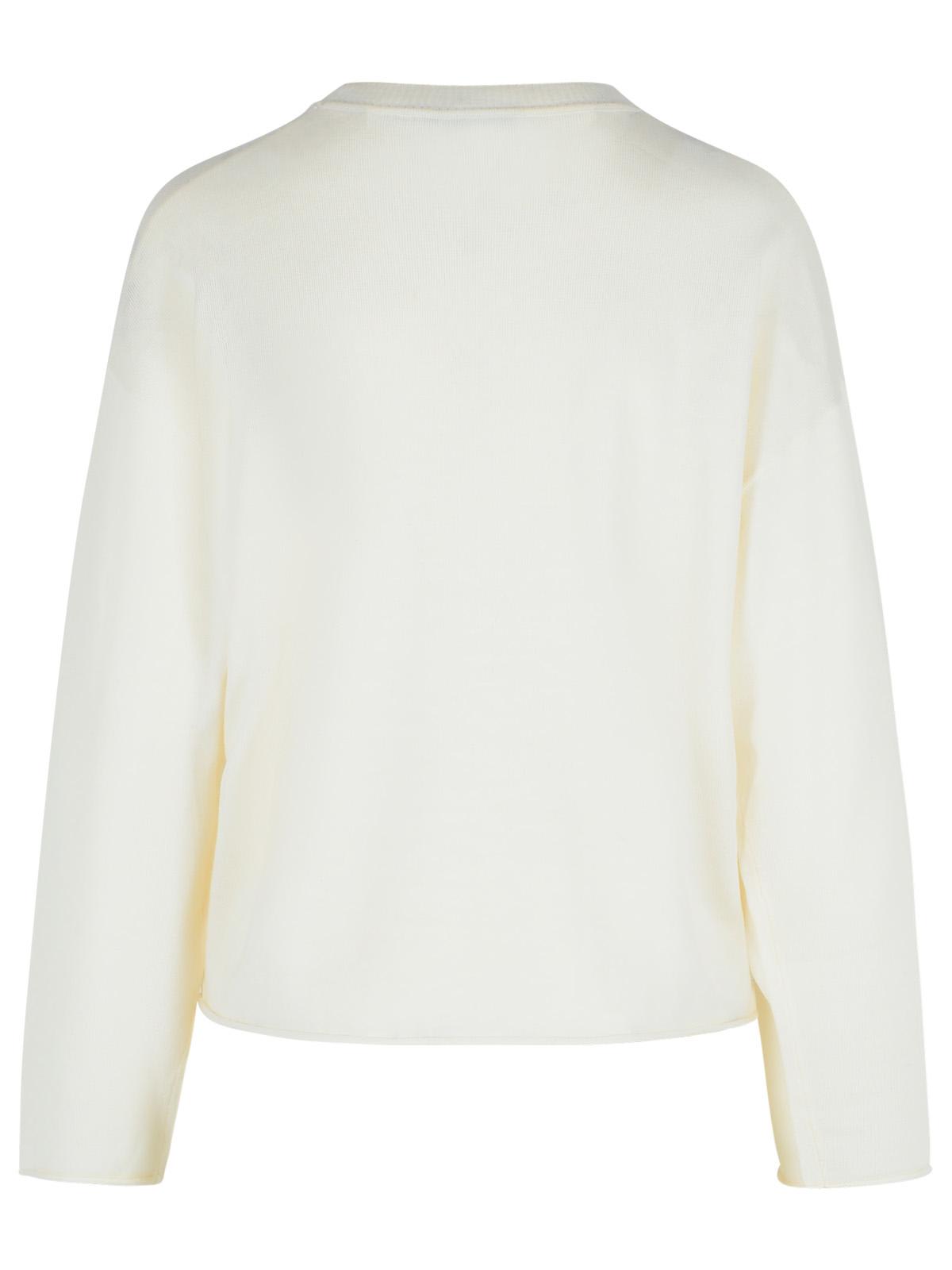 Moschino Jeans Ivory Virgin Wool Sweater In Neutral