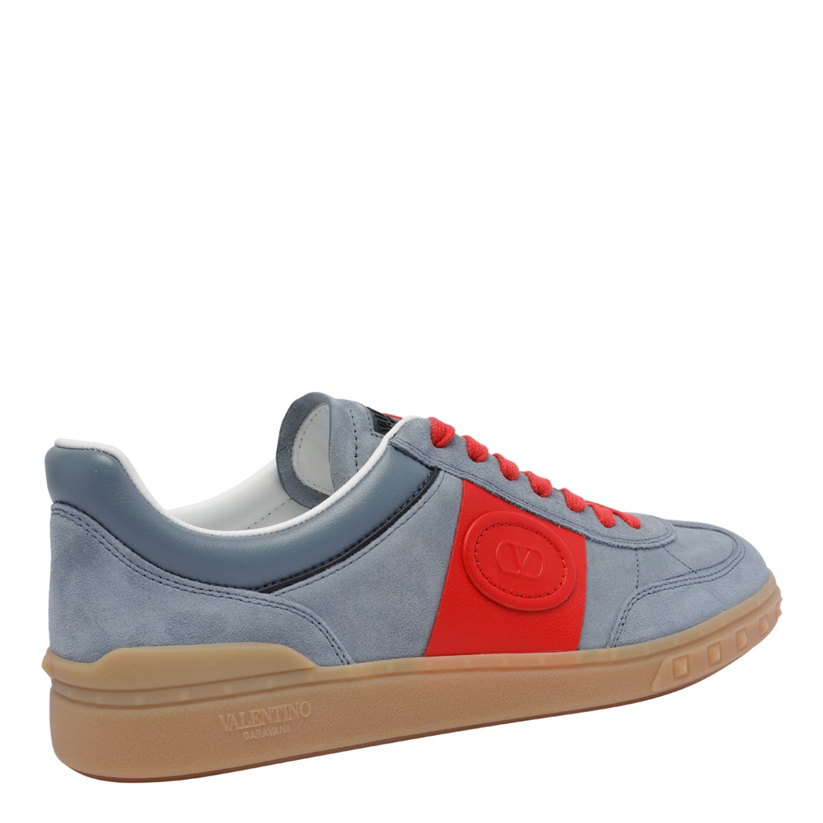 Valentino Garavani Men Upvillage Low Top Sneaker In Split Leather And Calfskin Nappa Leather In Grey