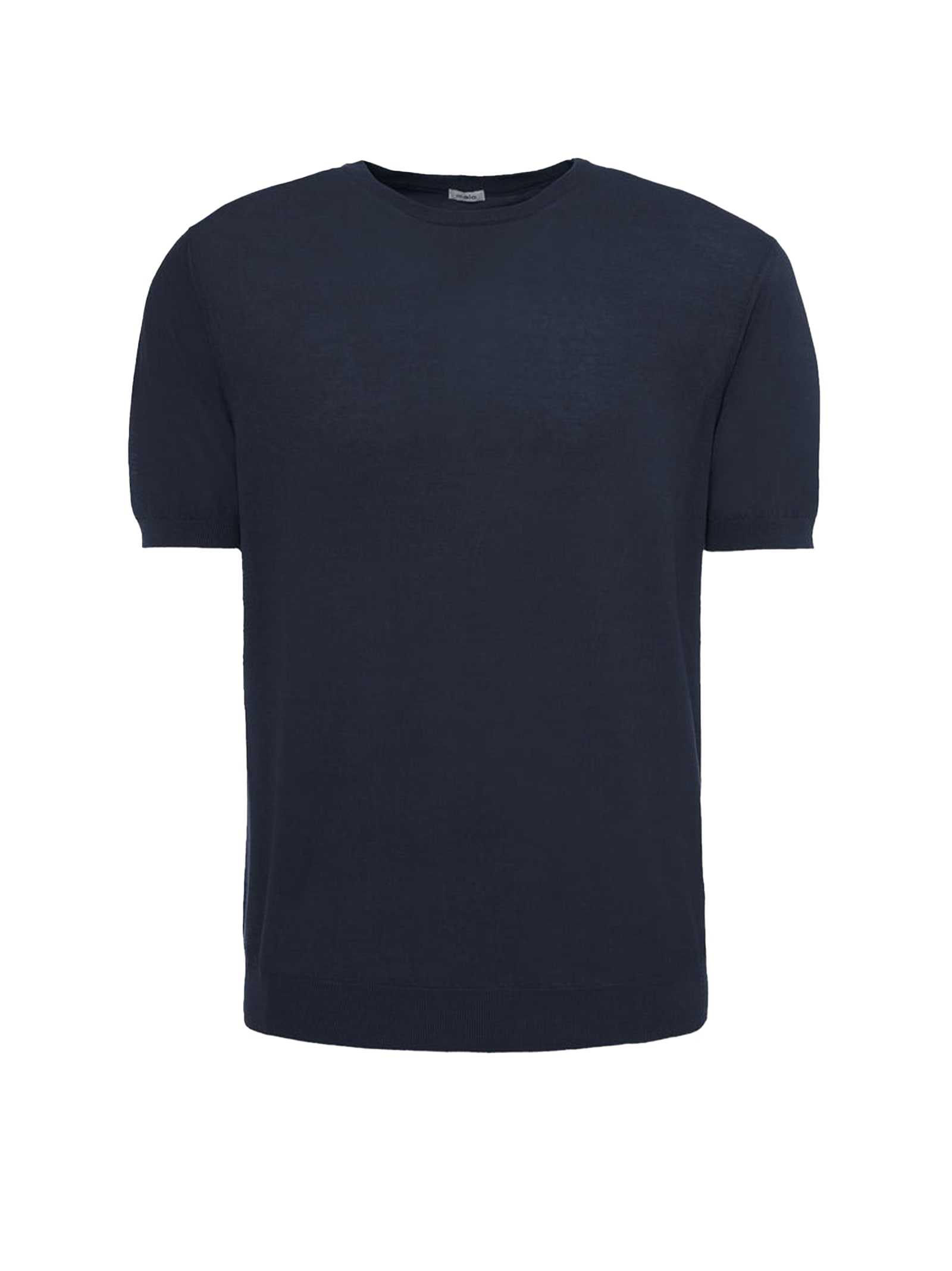 Shop Malo Navy Blue Cotton T-shirt In Marino