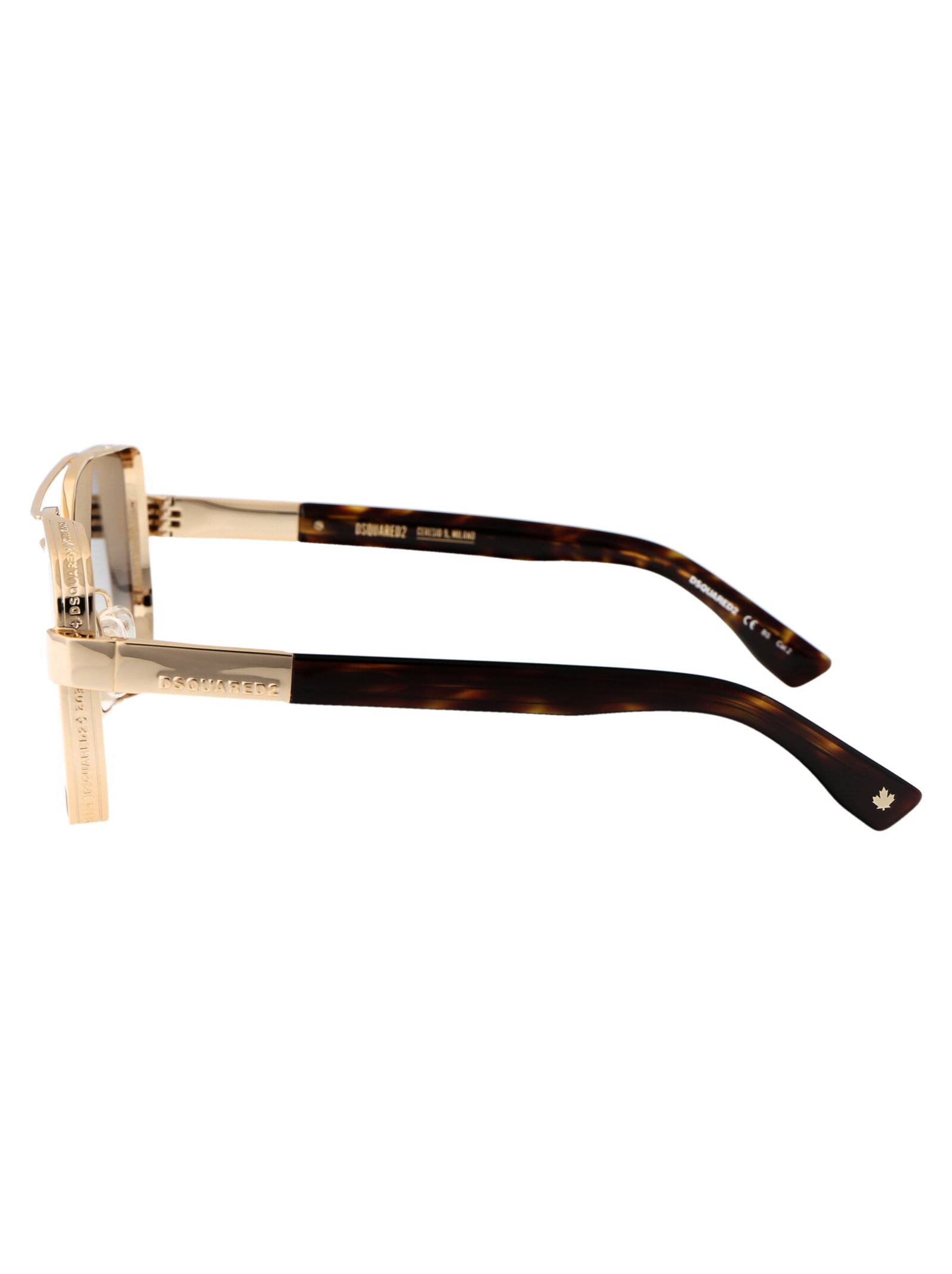 Dsquared2 Gold Havana Metal Sunglasses In Brown