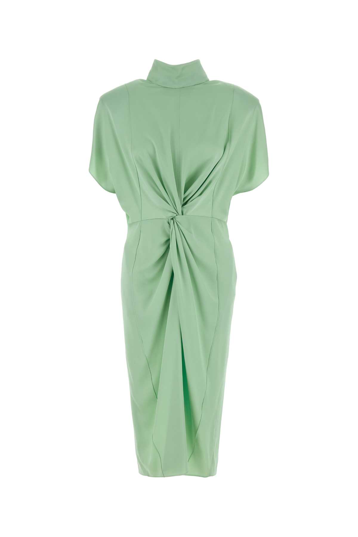 Stella Mccartney Cap-sleeve Halterneck Twist Midi Dress In Green