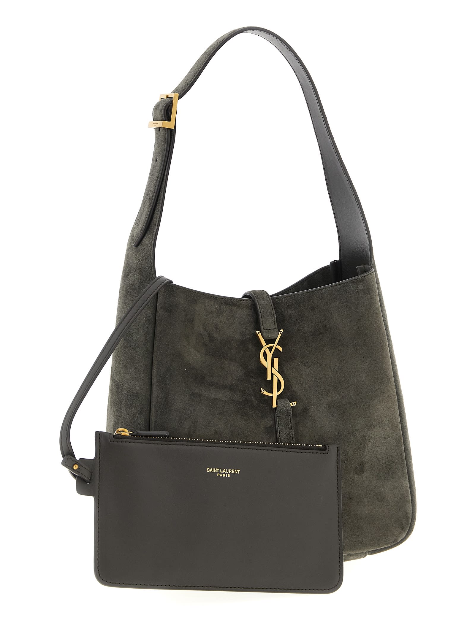 Saint Laurent Le 5 À 7 Small Shoulder Bag In Gray