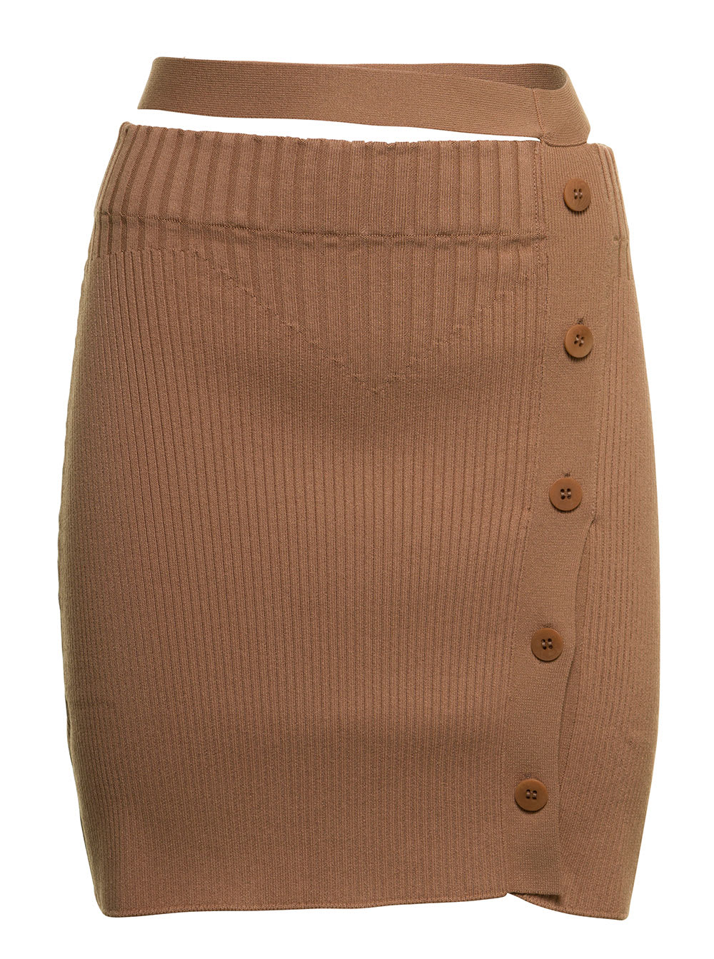 ANDREADAMO Andrea Adamo Woman Beige Viscose Skirt With Cut Out Detail