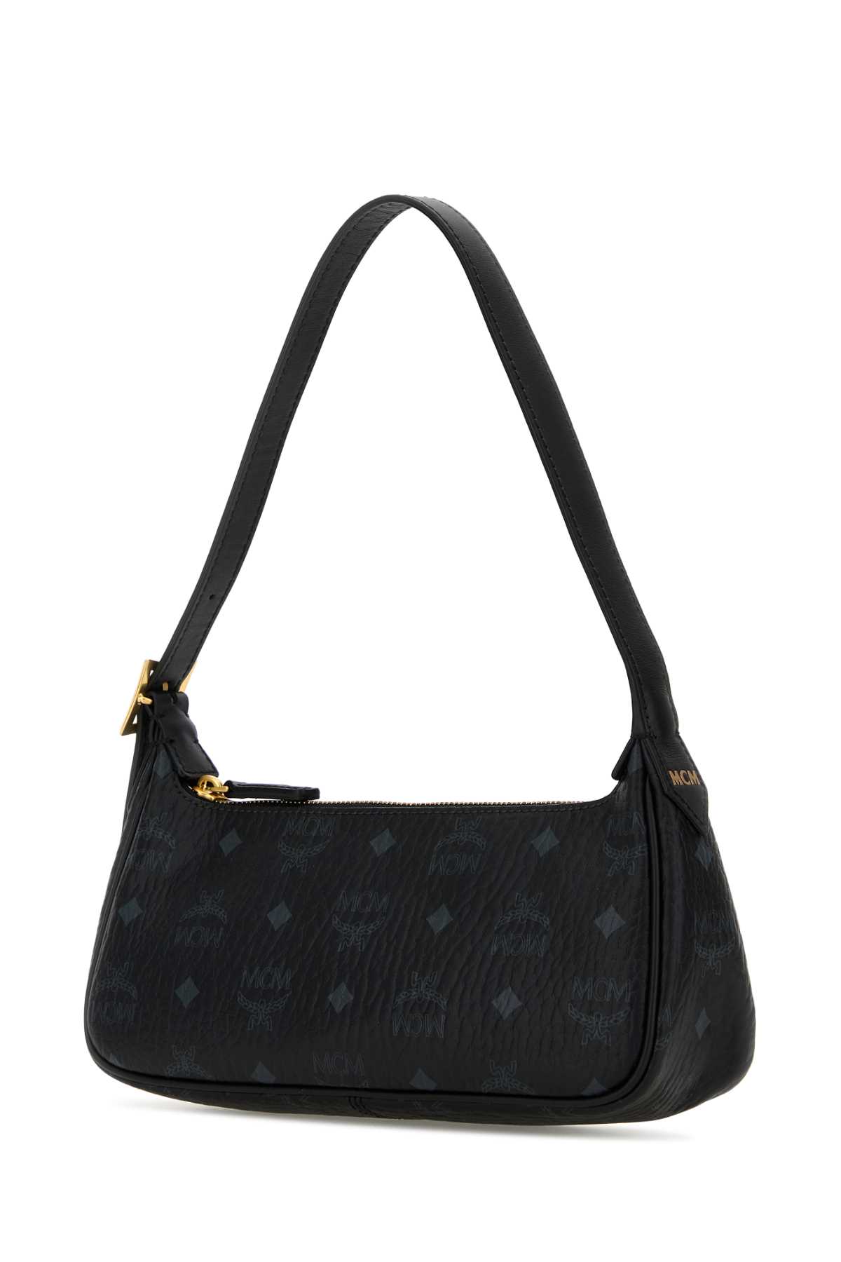 Shop Mcm Printed Canvas Aren Shoulder Bag In Black