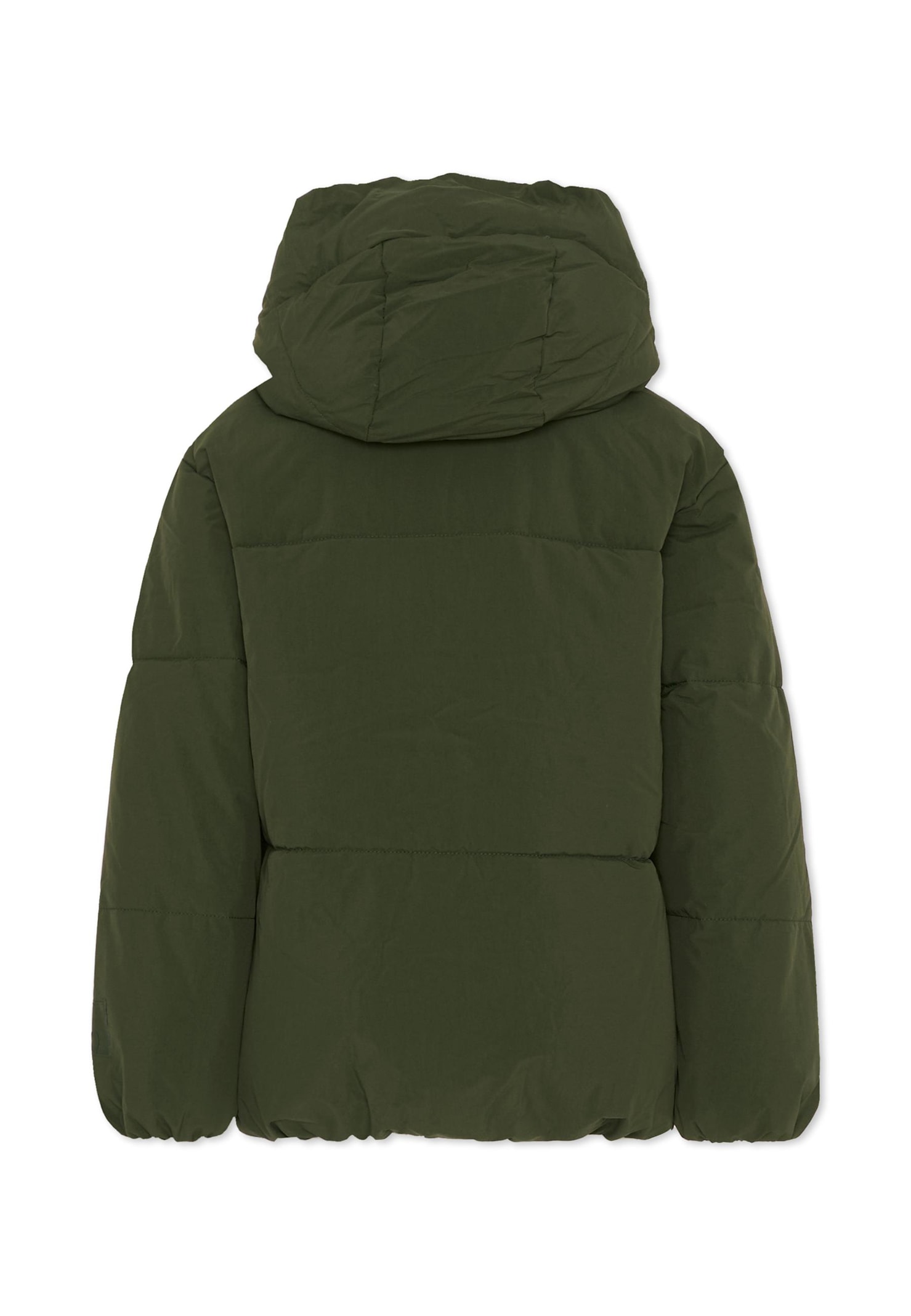 Molo Green Down Jacket For Boy With Logo In Green