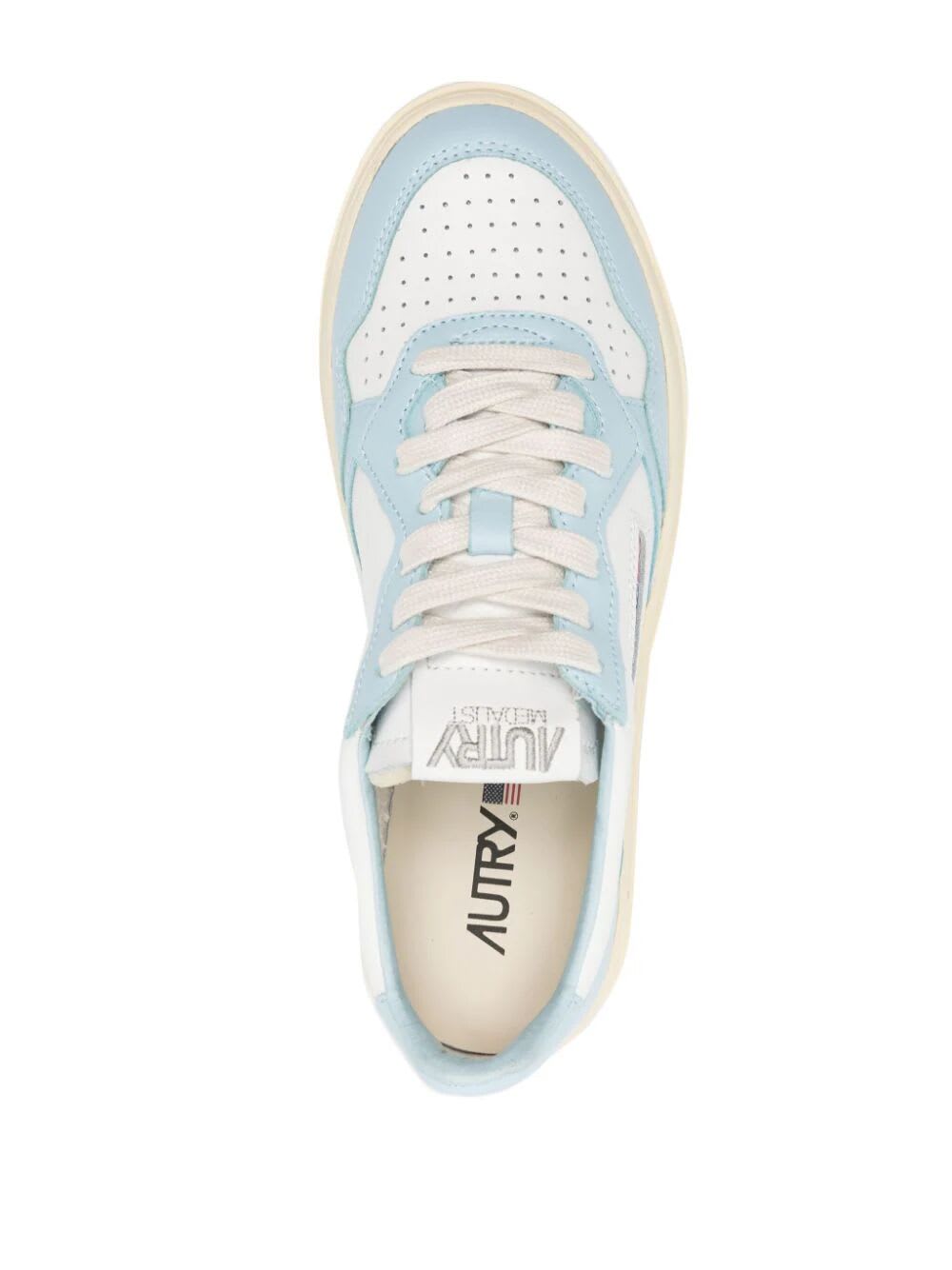 Shop Autry Medalist Low Sneakers In White St Blue
