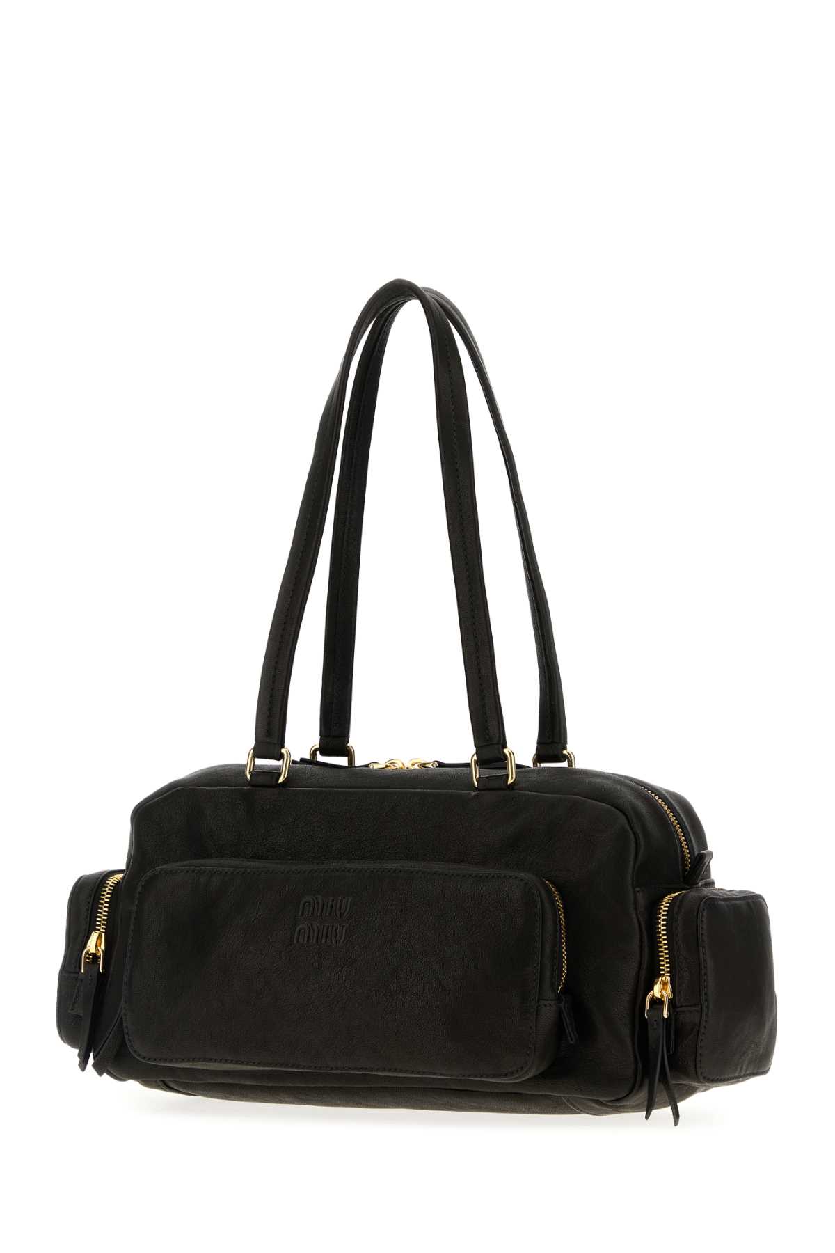 Miu Miu Black Leather Shoulder Bag In Black