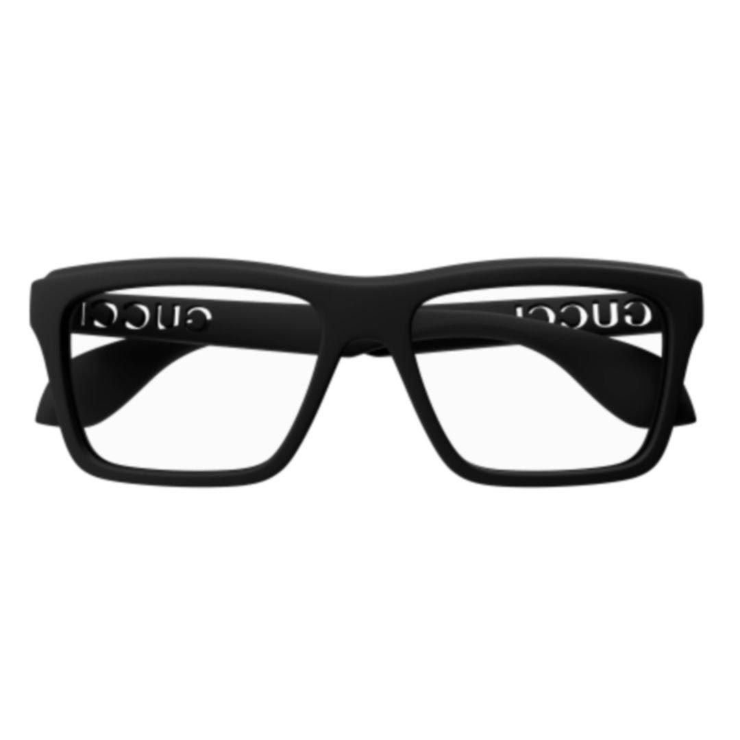 Shop Gucci Square Frame Glasses In 001 Black Black Transpare