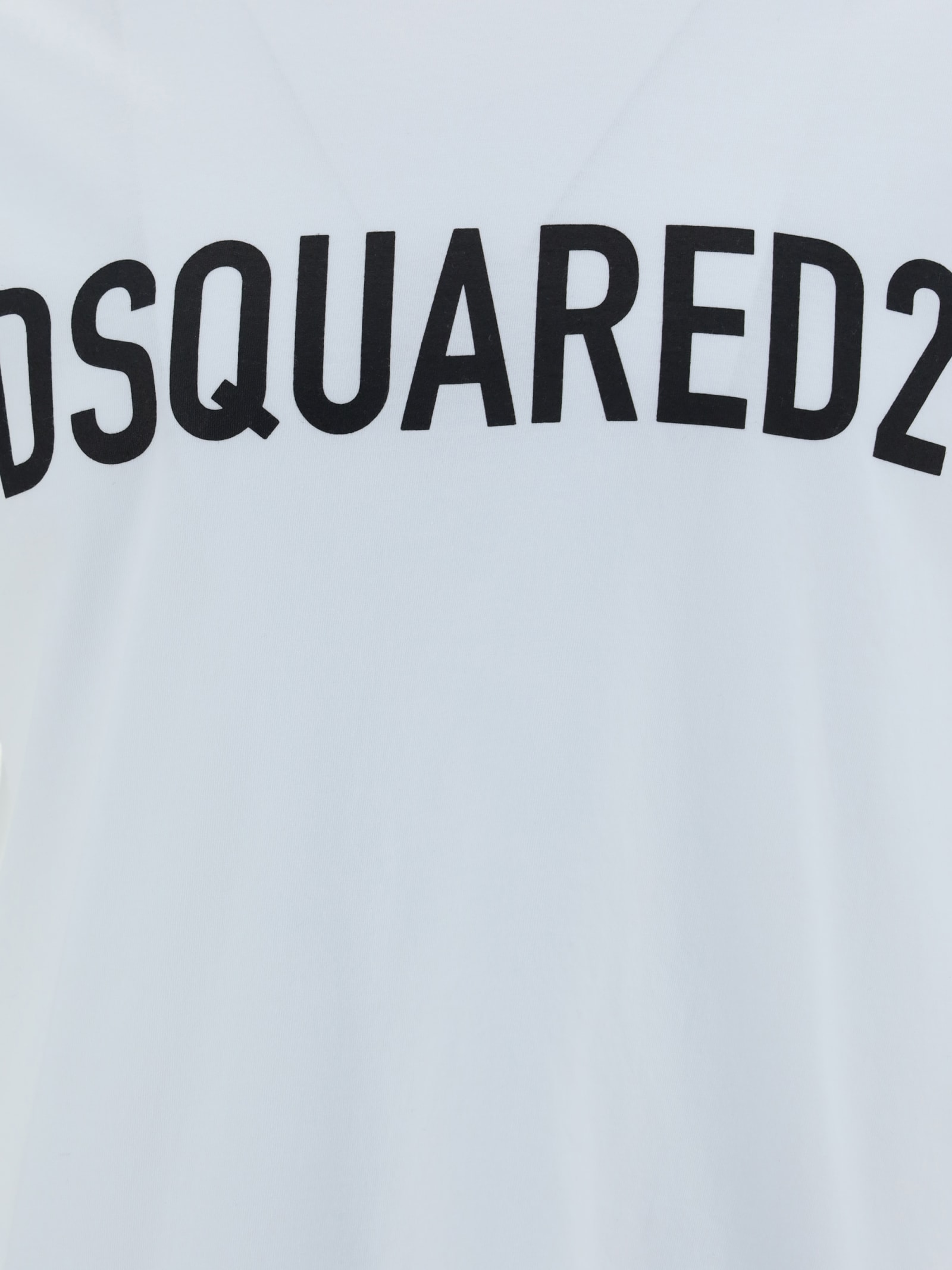 Dsquared2 Loose-fit White Cotton T-shirt With Logo Print In White
