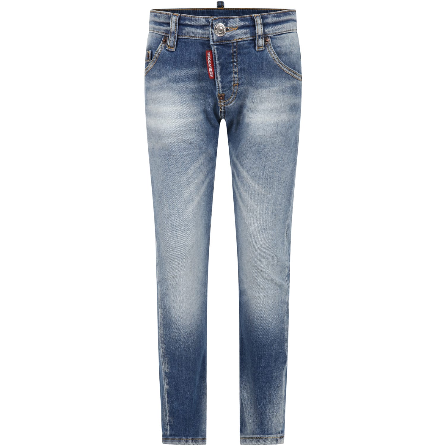 Dsquared2 Blue Jeans For Boy With Logo