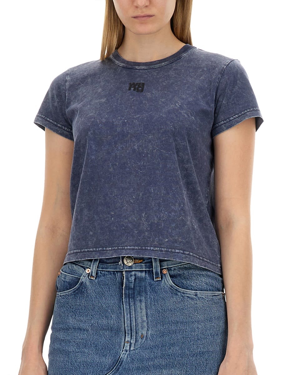 Shop Alexander Wang T Essential Shrunk T-shirt In Azure