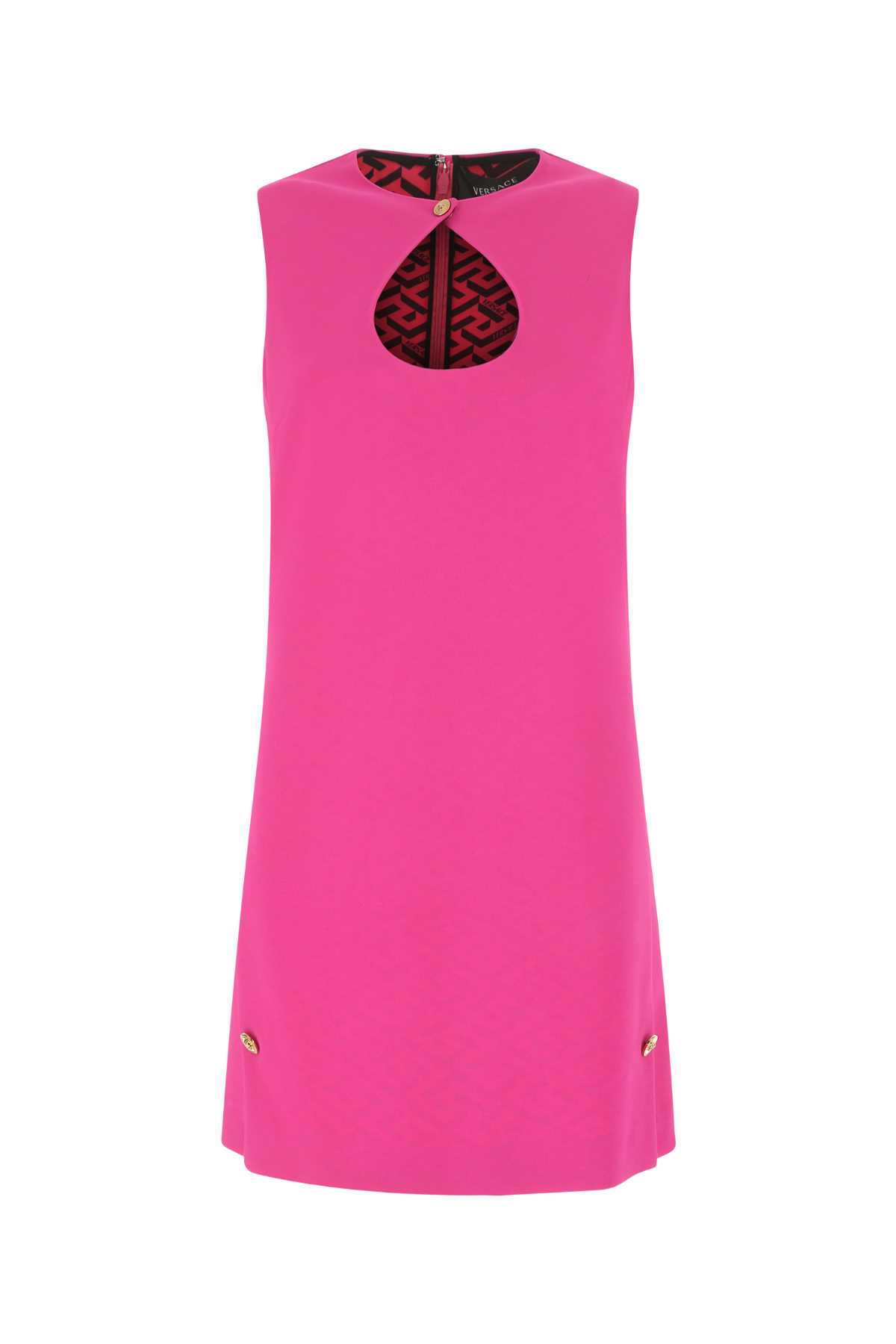 Shop Versace Fuchsia Stretch Crepe Mini Dress In 1pf00