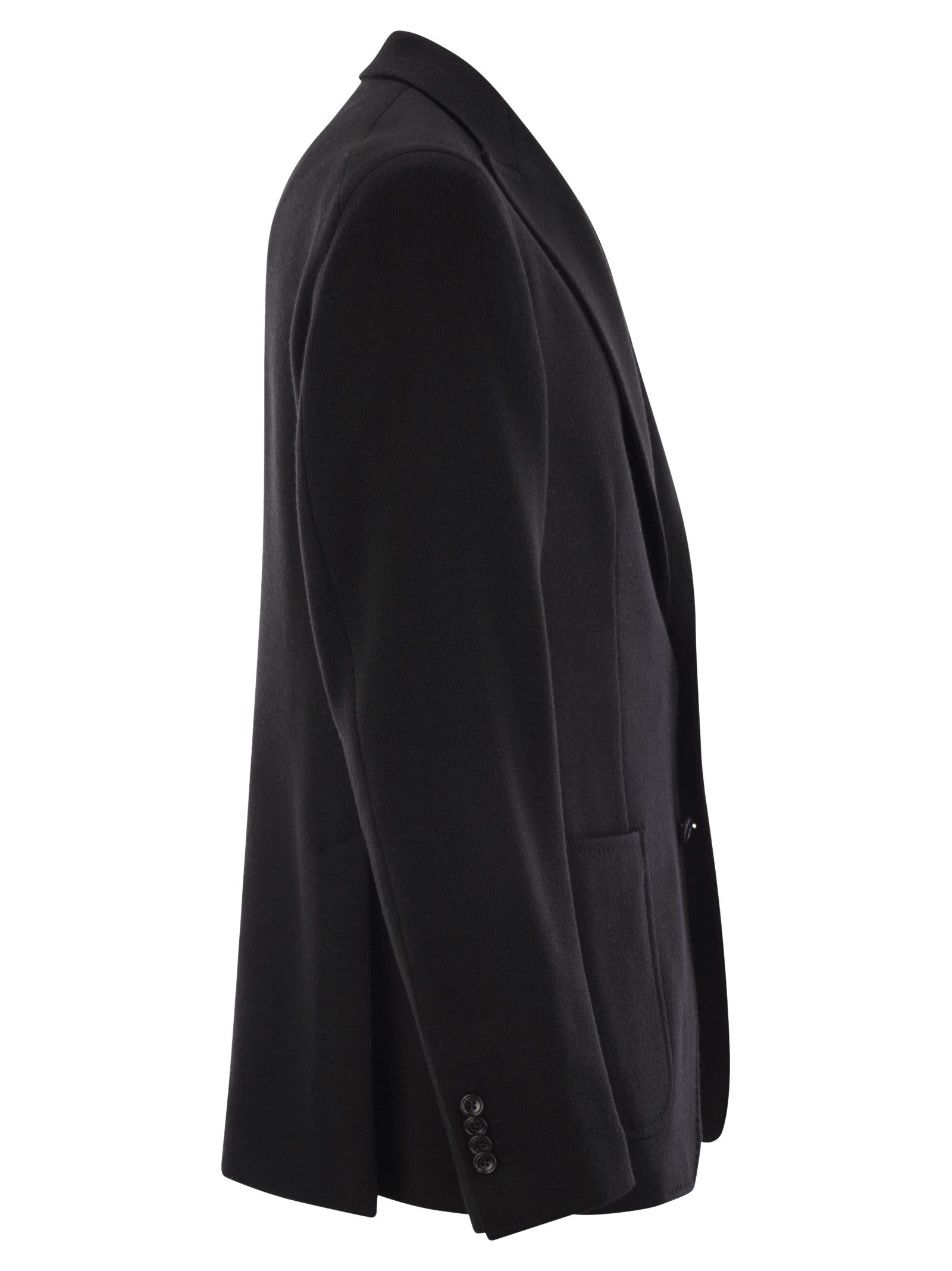 Tagliatore Virgin Wool Blend Jacket In Black