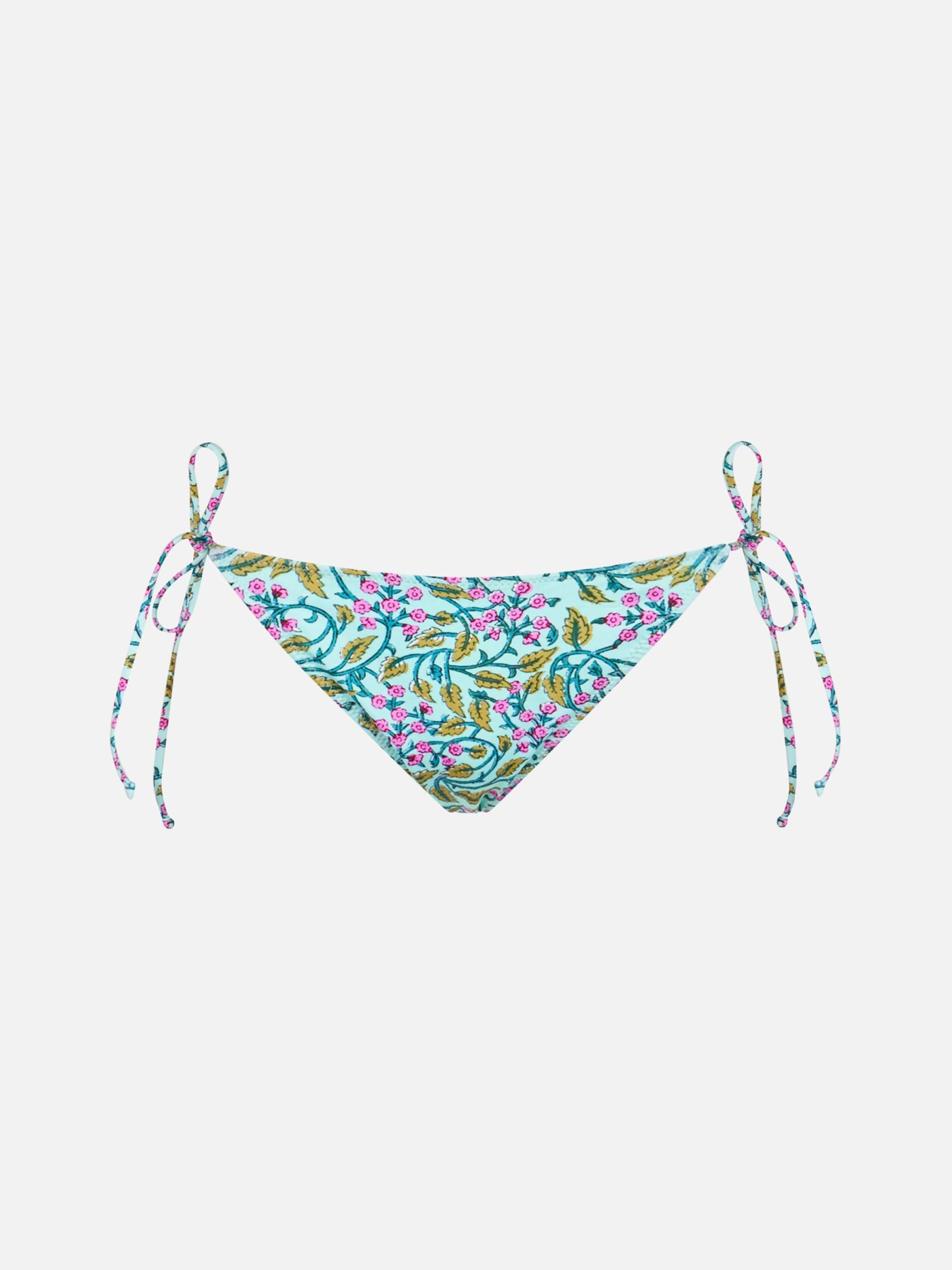 Mc2 Saint Barth Woman Radical Flower Classic Swim Briefs Marielle In Green
