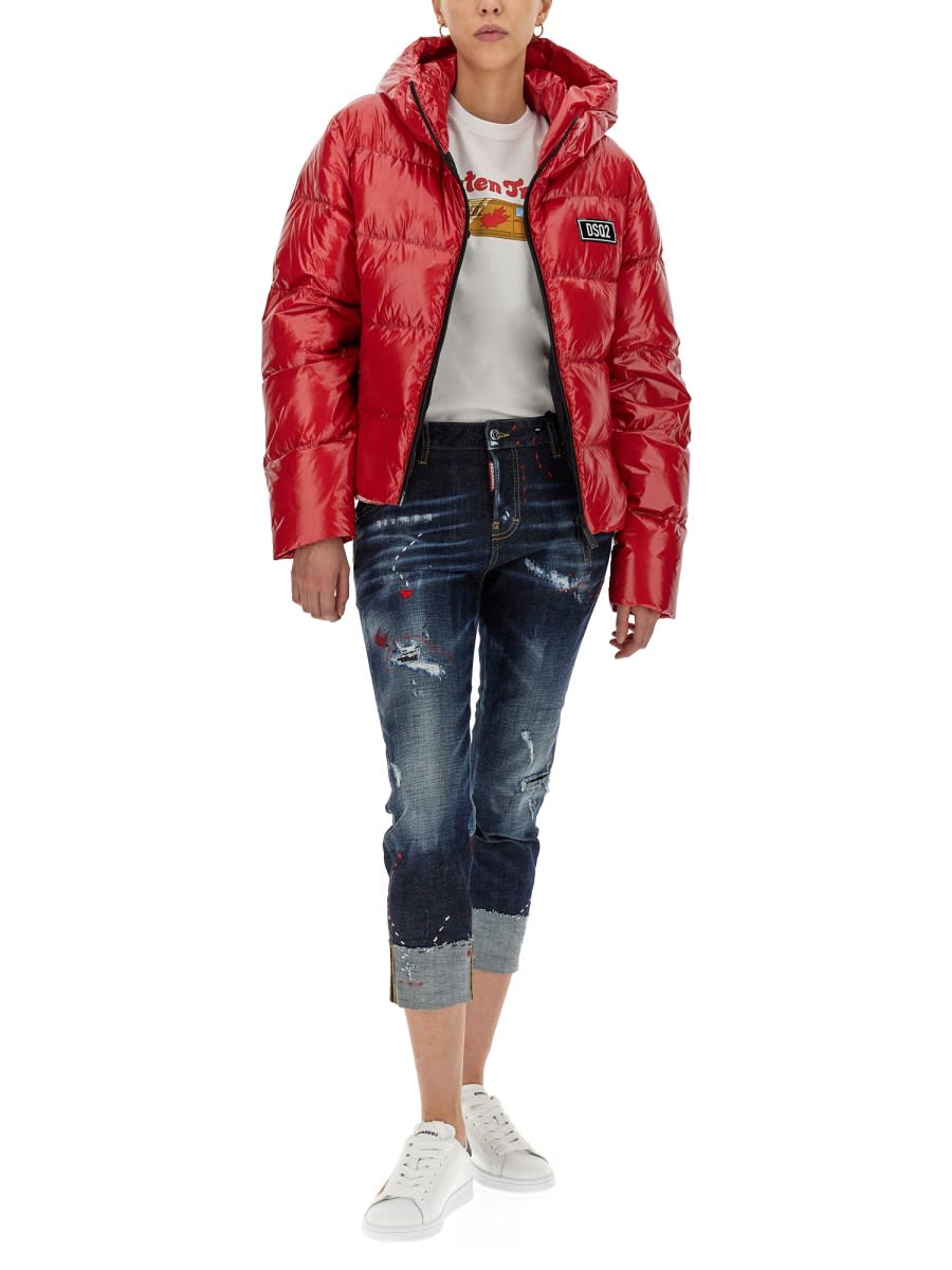 Shop Dsquared2 Rock Your Road Down Jacket In Red