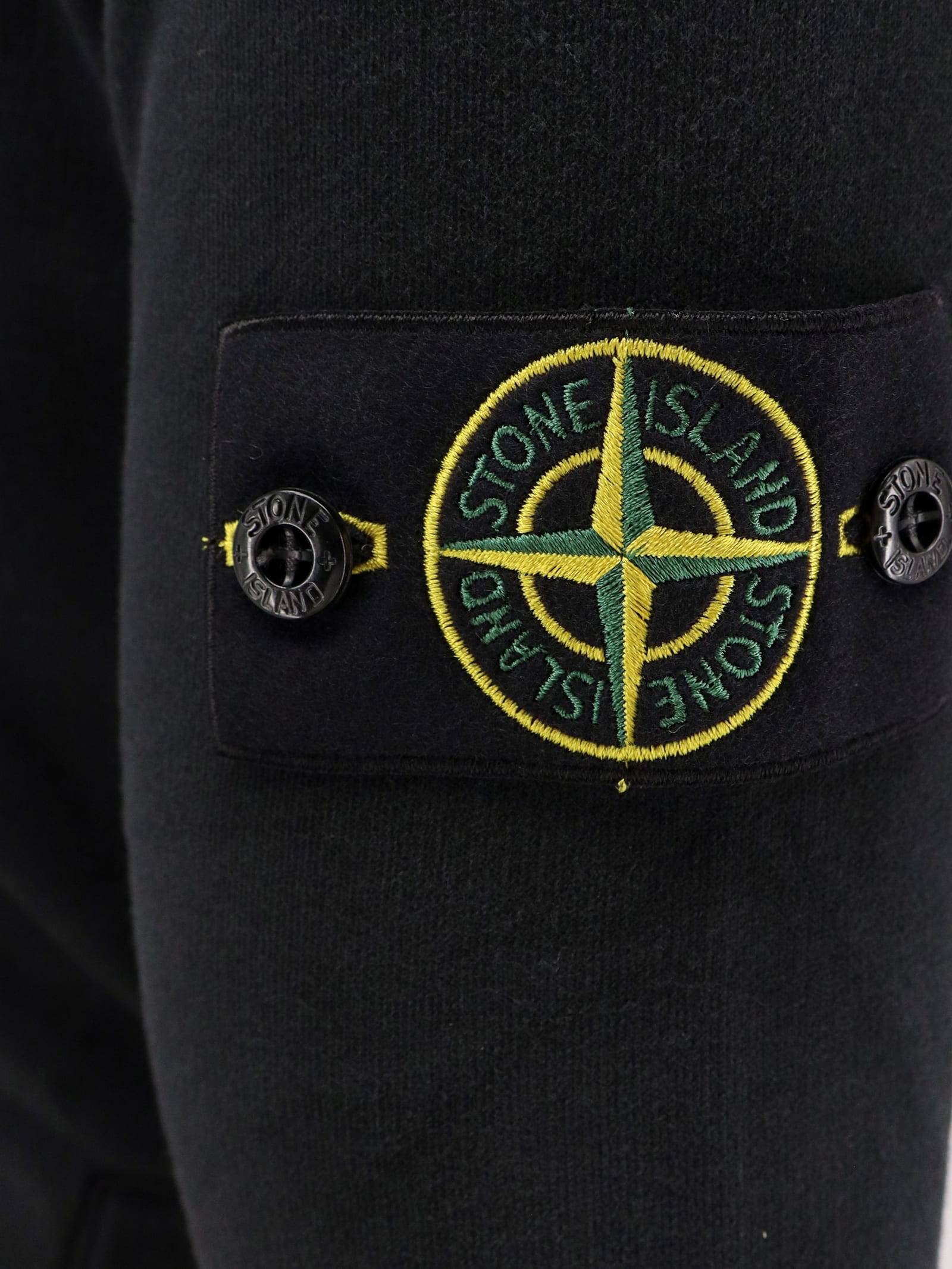 Stone Island Biologic Cotton Hooded Sweatshirt In Black
