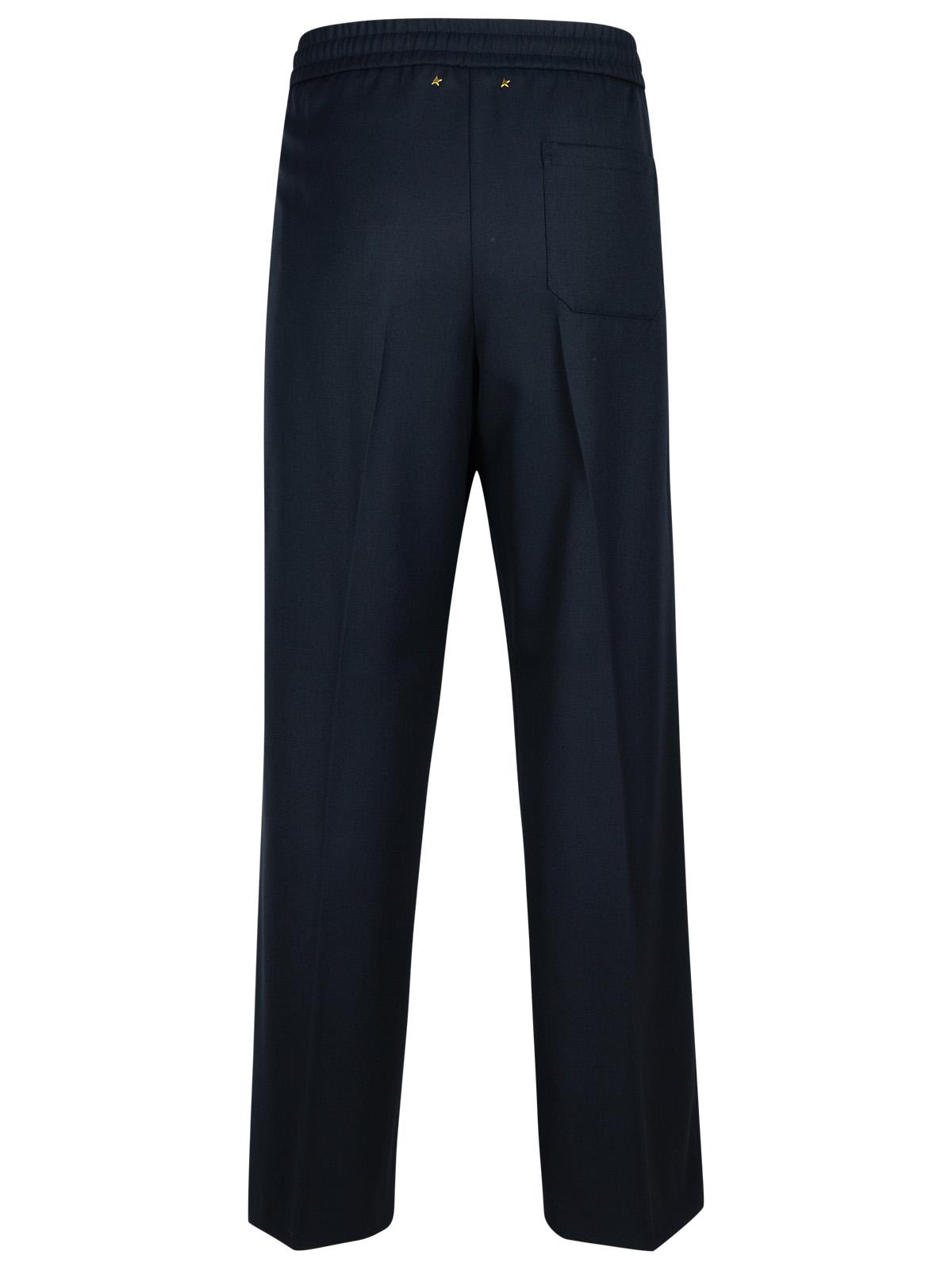 Shop Golden Goose Lennon Navy Virgin Wool Blend Trousers