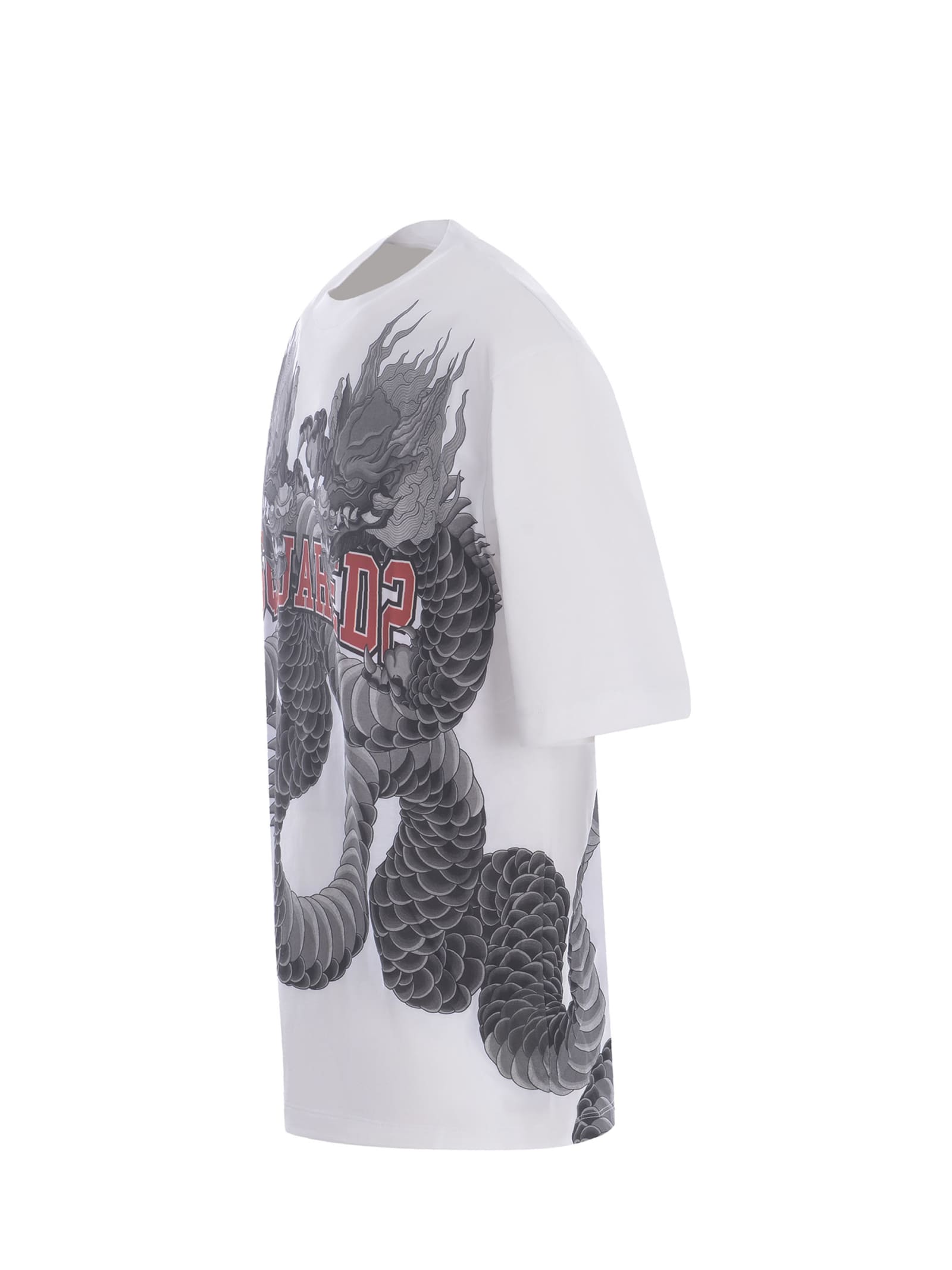 Shop Dsquared2 T-shirt  Tatoo Made Of Cotton In White