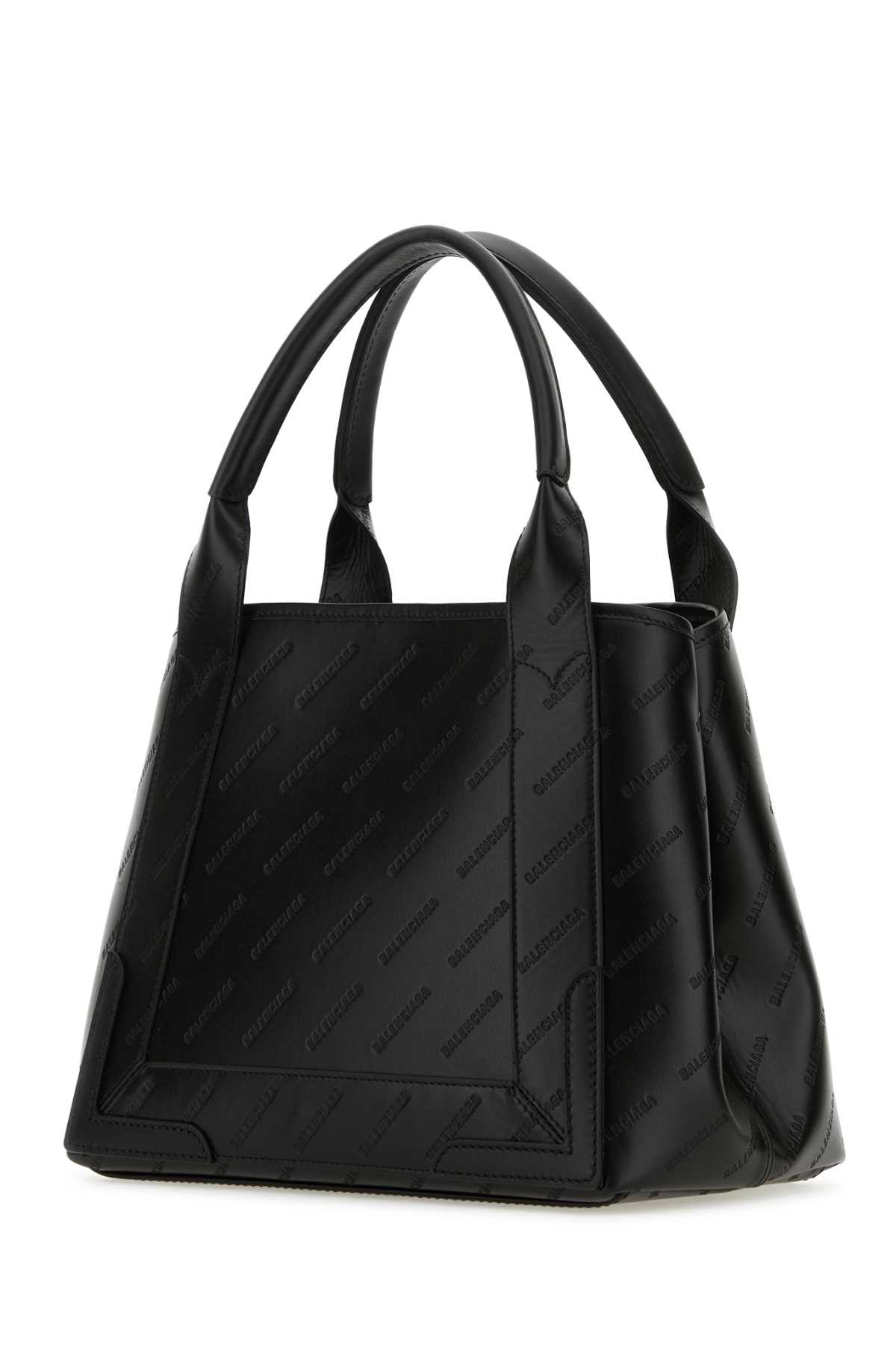 Shop Balenciaga Black Leather Cabas Handbag