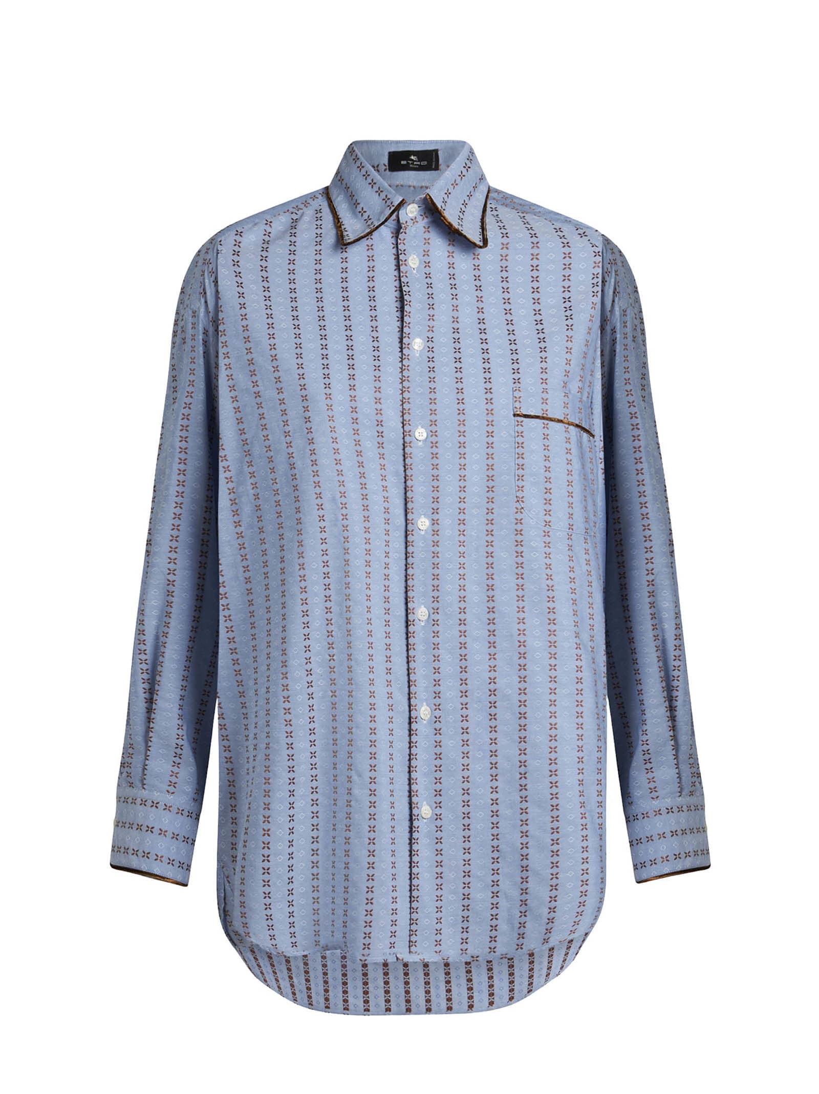 Shop Etro Shirt In Clear Blue