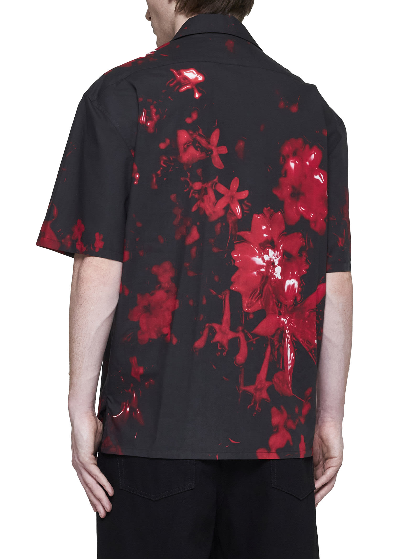 Shop Alexander Mcqueen Shirt In Black-red