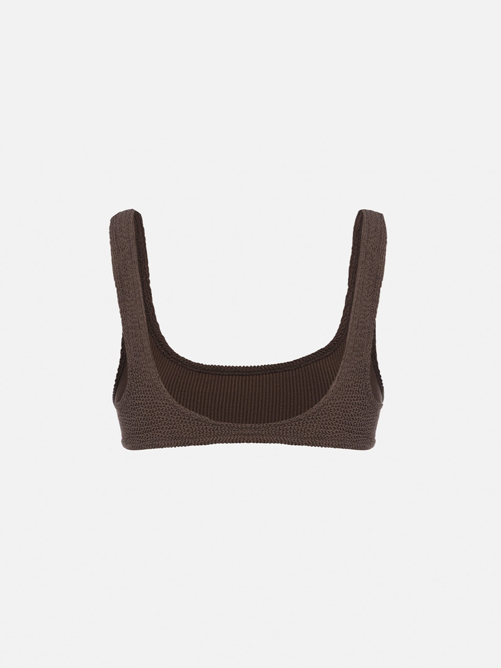 Mc2 Saint Barth Woman Brown Classic Crinkle Bralette Naima In Brown