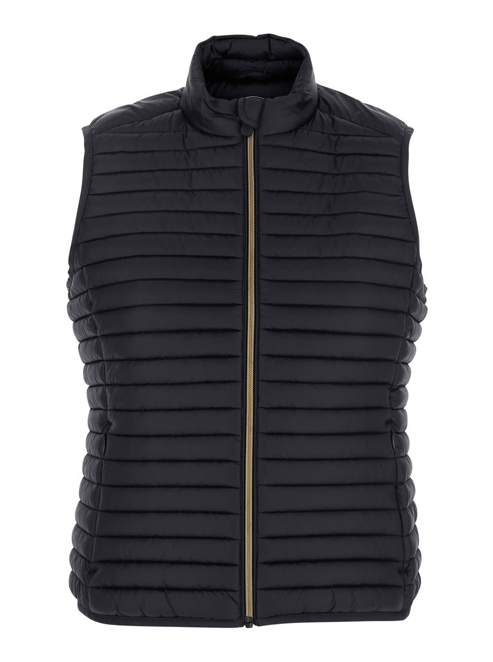 arabella Black Gilet With Quilted Design In Tech Fabric Woman