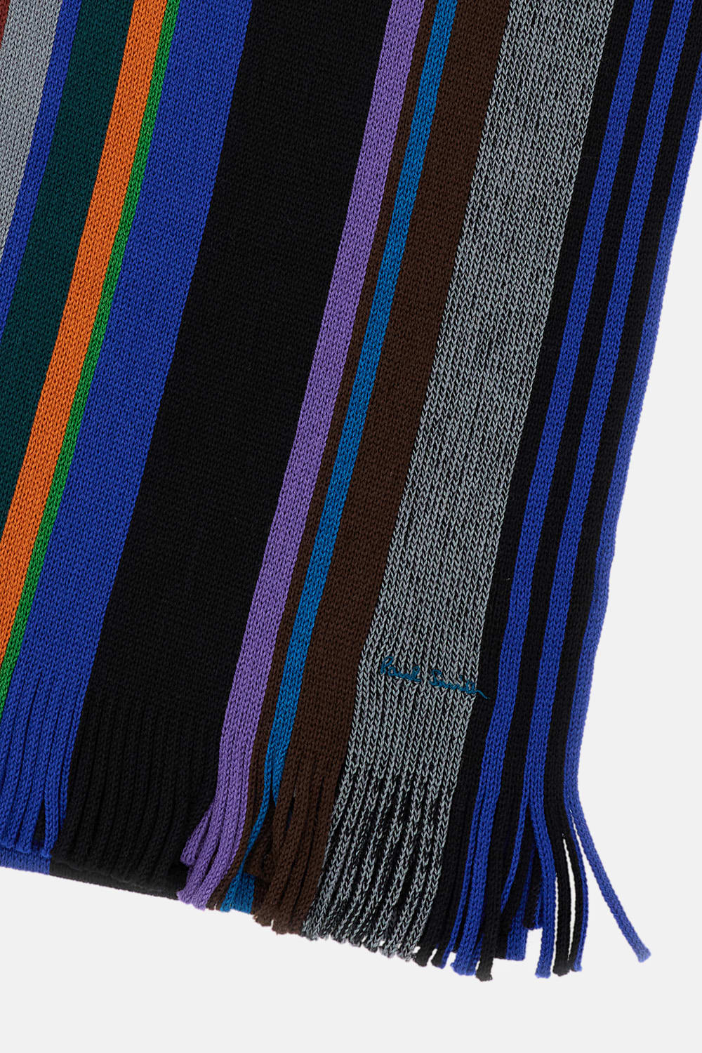 Paul Smith Signature-stripe Fringed Scarf In Multi
