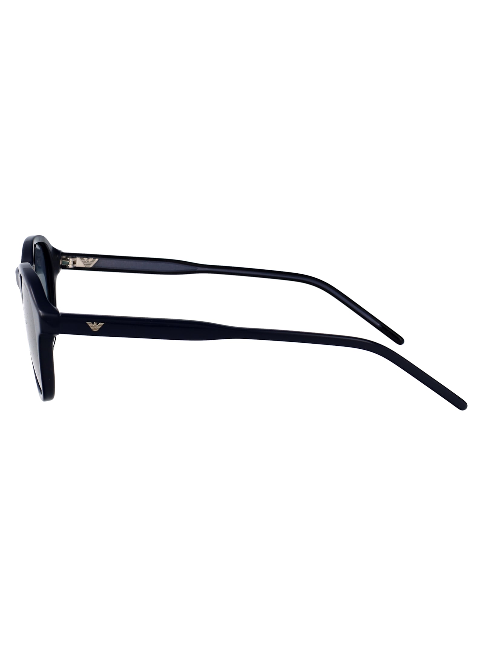 Emporio Armani Blu Lucido Acetate Sunglasses In Black