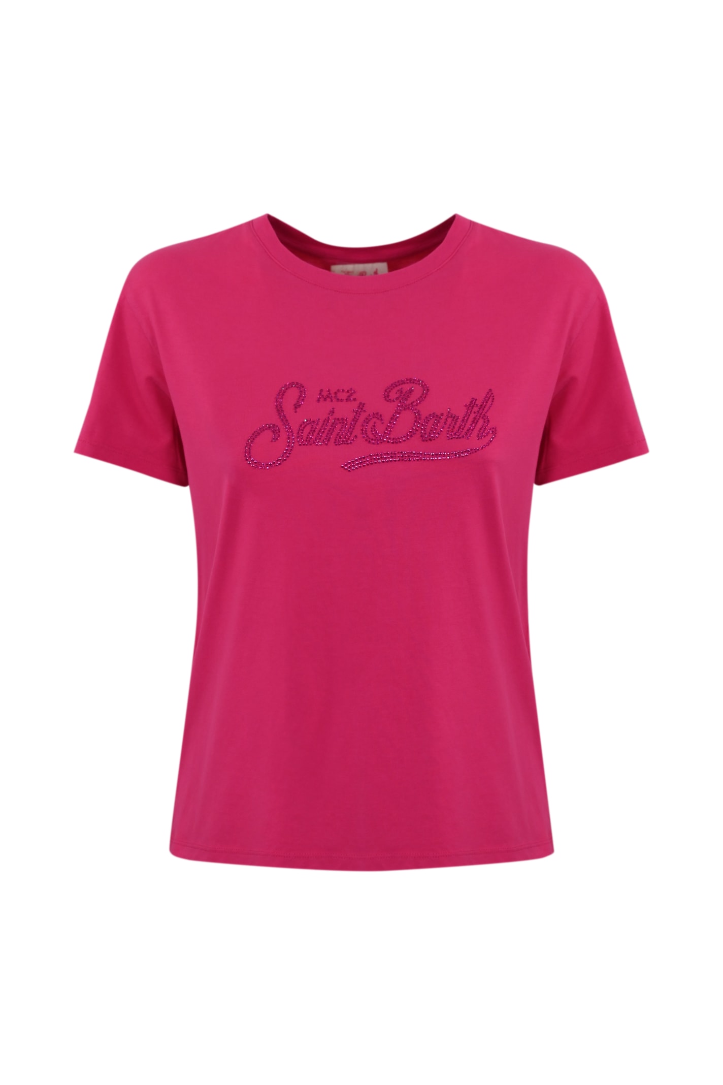 Emilie T-shirt With Fuchsia Rhinestone Logo