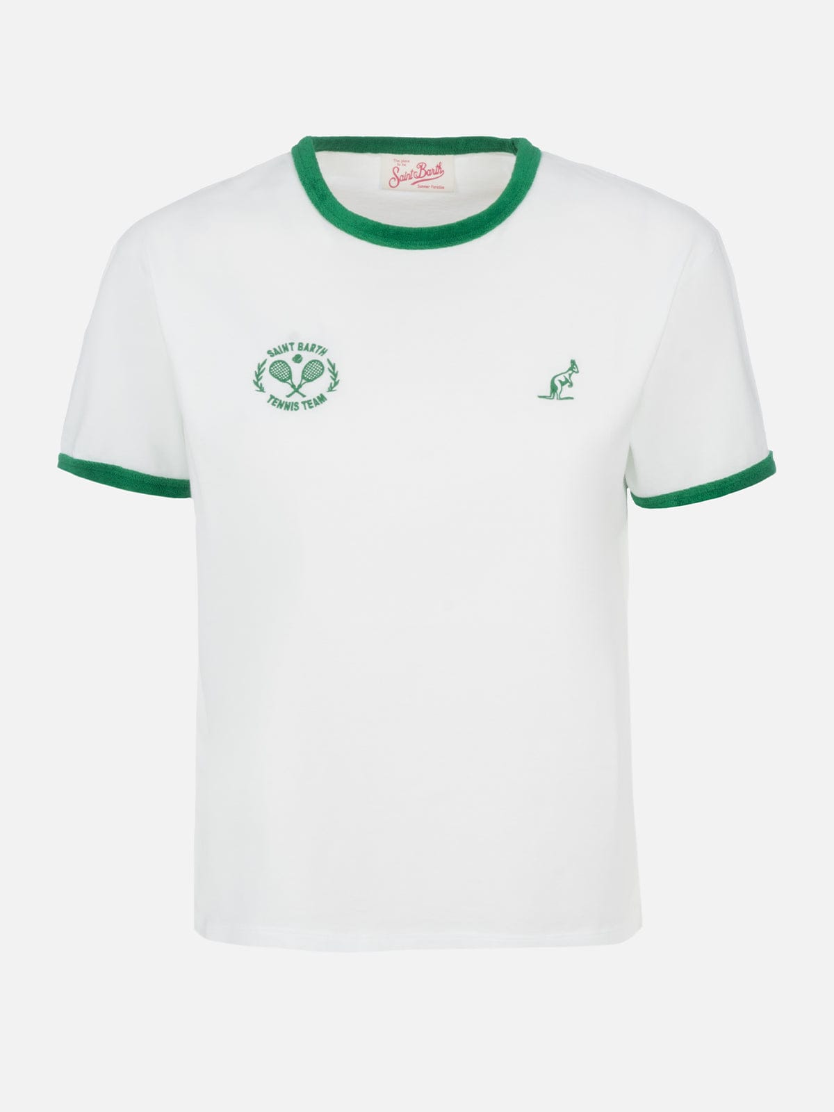 Mc2 Saint Barth Embroidered-logo Cotton T-shirt In White