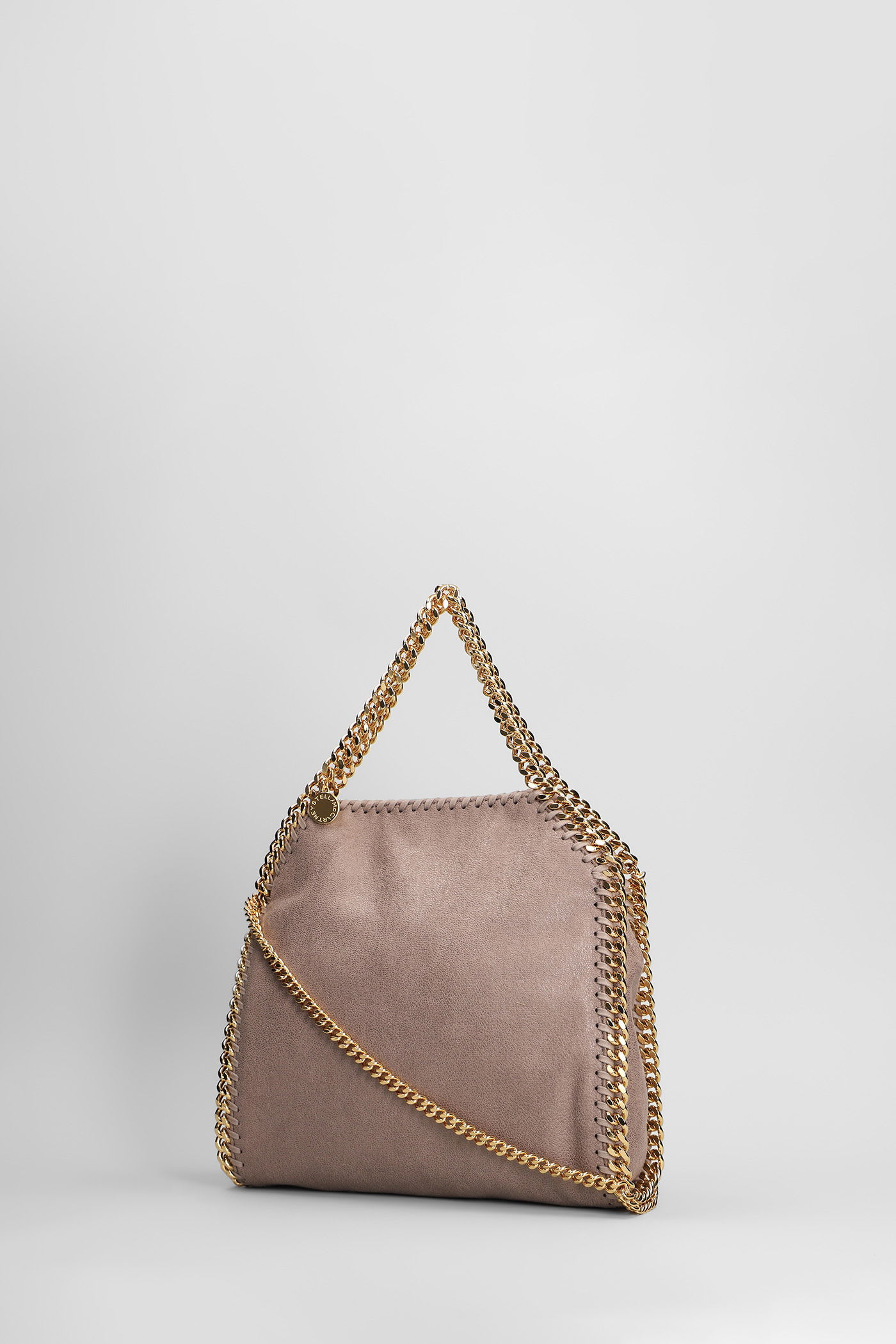 Stella Mccartney Falabella Micro Tote In Beige Polyester In Pink