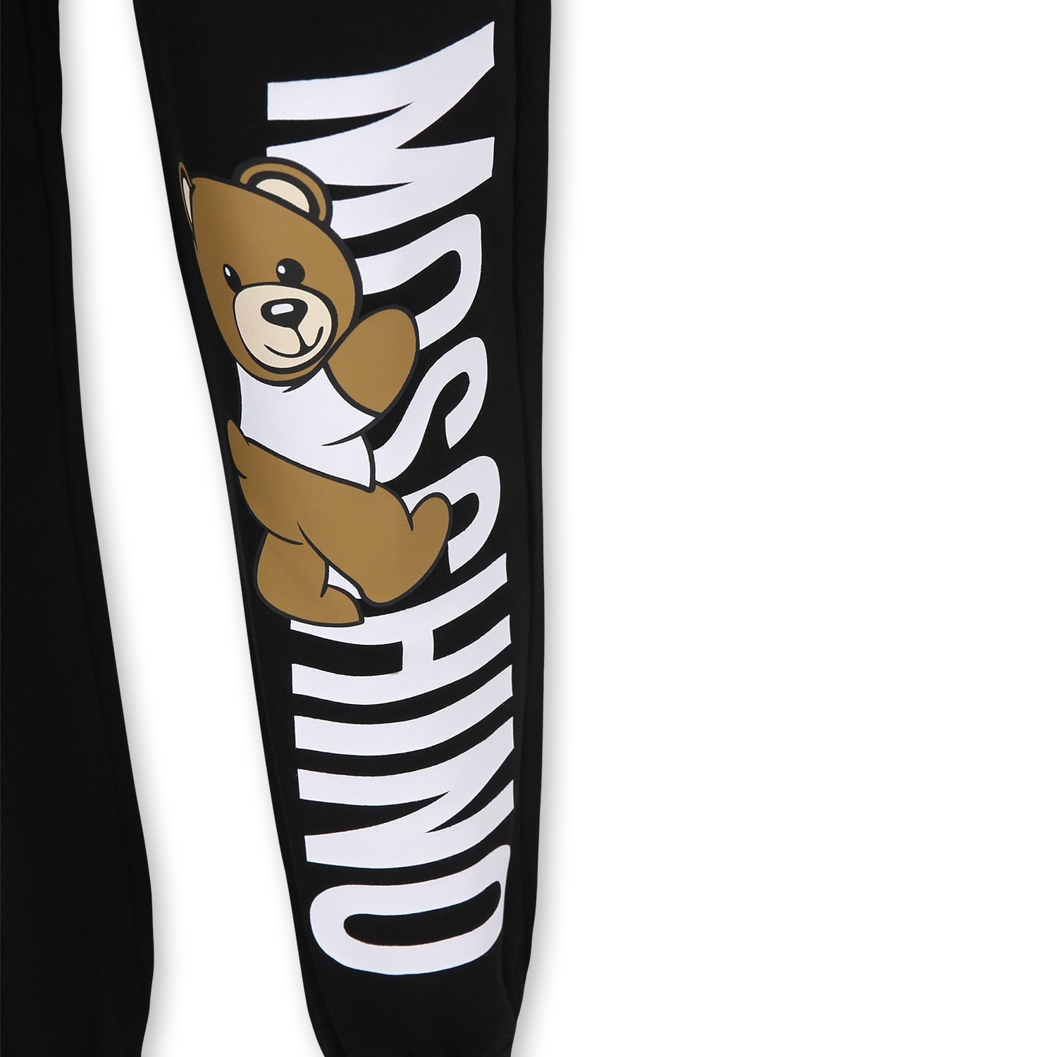 Shop Moschino Black Trousers For Boy With Teddy Bear